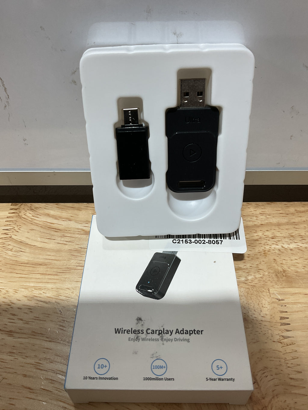 Adaptador inalámbrico para Apple Carplay, conexión automática rápida 3X, sin latencia, Plug & Play, adaptador inalámbrico Carplay, Mini Car Play Dongle 2025 para iPhone 6 ~ 17, apto para más de 927 autos, USB A/C, negro mate