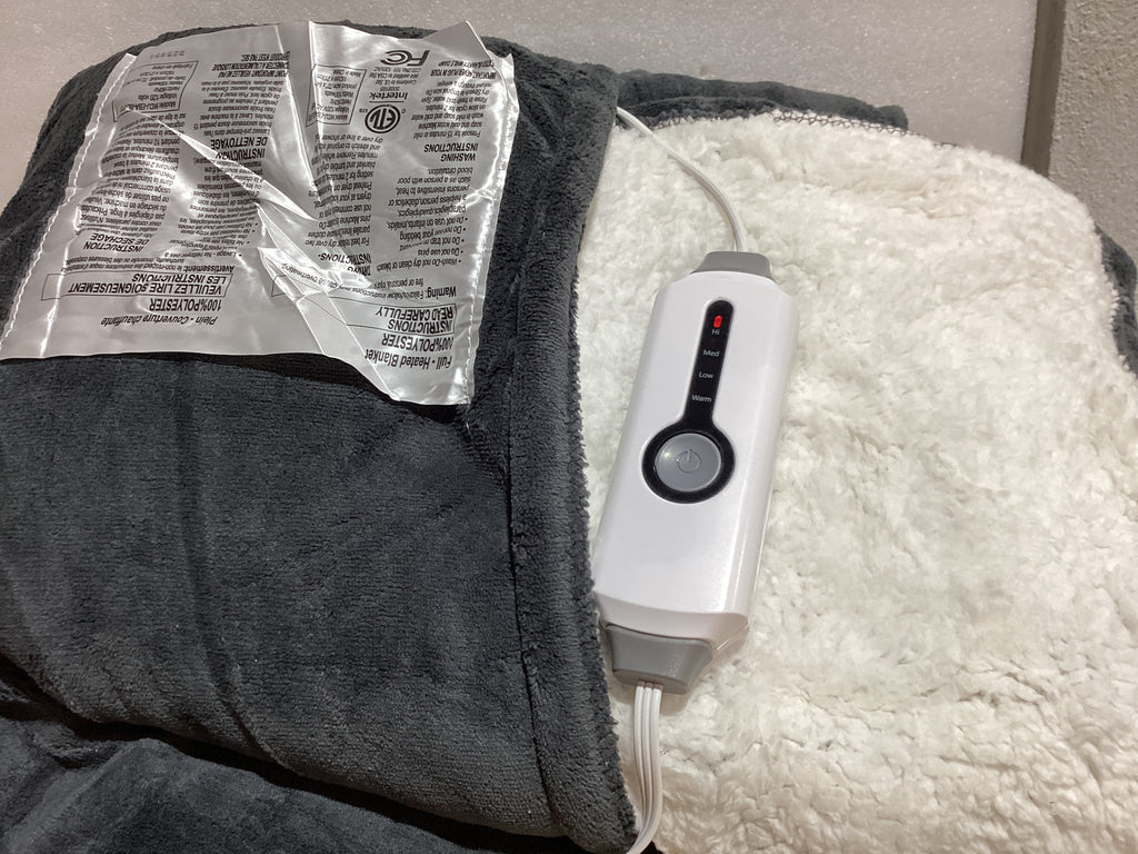 RALYSUN Cobija Eléctrica Tamaño Full | Doble Cara Microplush y Sherpa | 4 Niveles de Calor | Apagado Automático 10 Horas | Lavable | Gris