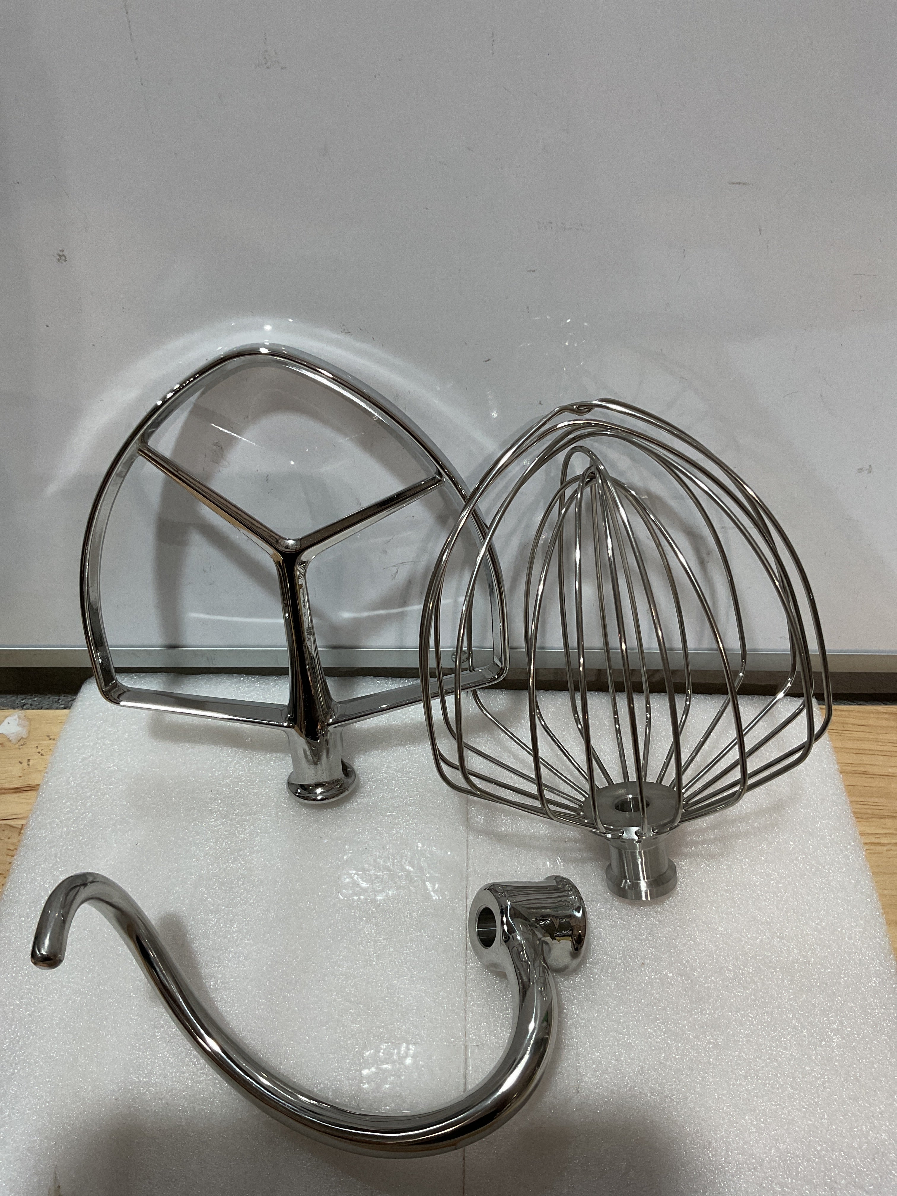 Accesorios de Acero Inoxidable para Batidora KitchenAid 7QT – Set de 3 Piezas (Paleta Plana, Gancho para Masa y Batidor de Alambre) | Apto para Lavavajillas