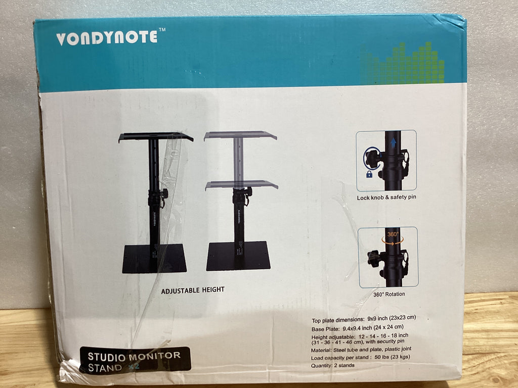 Set de 2 Soportes de Escritorio para Monitores de Estudio y Parlantes Vondynote – Para Estudio de Grabación y Estantería