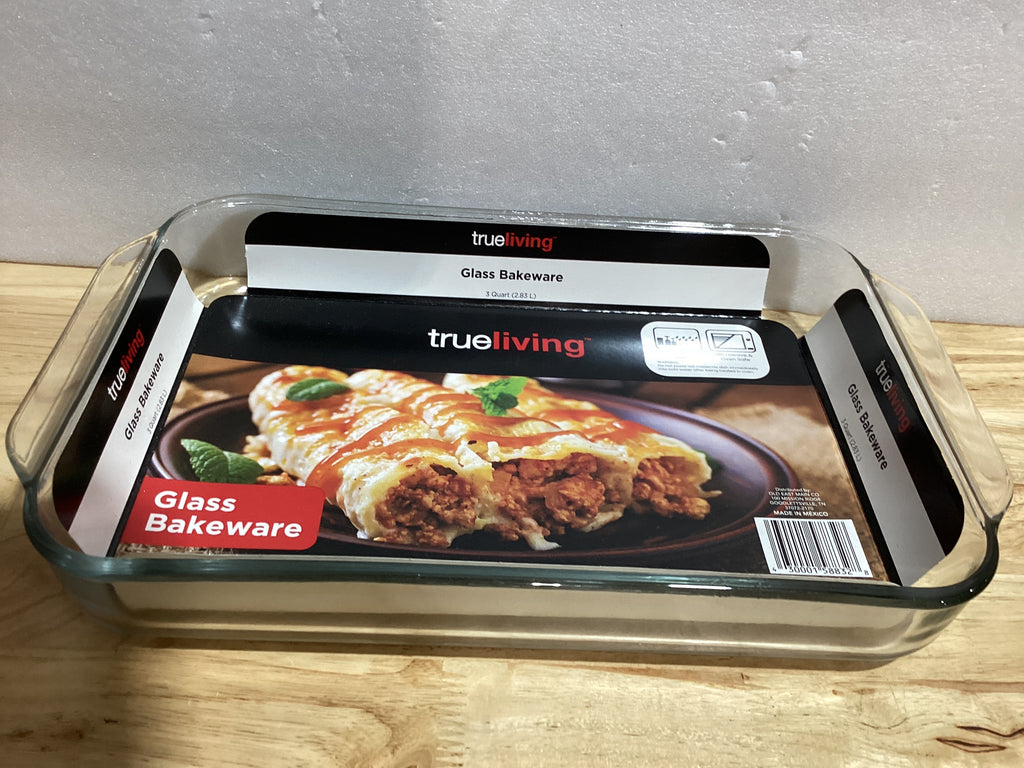 Refractario de Vidrio True Living 3 Qt – Recipiente para Horno Resistente al Calor