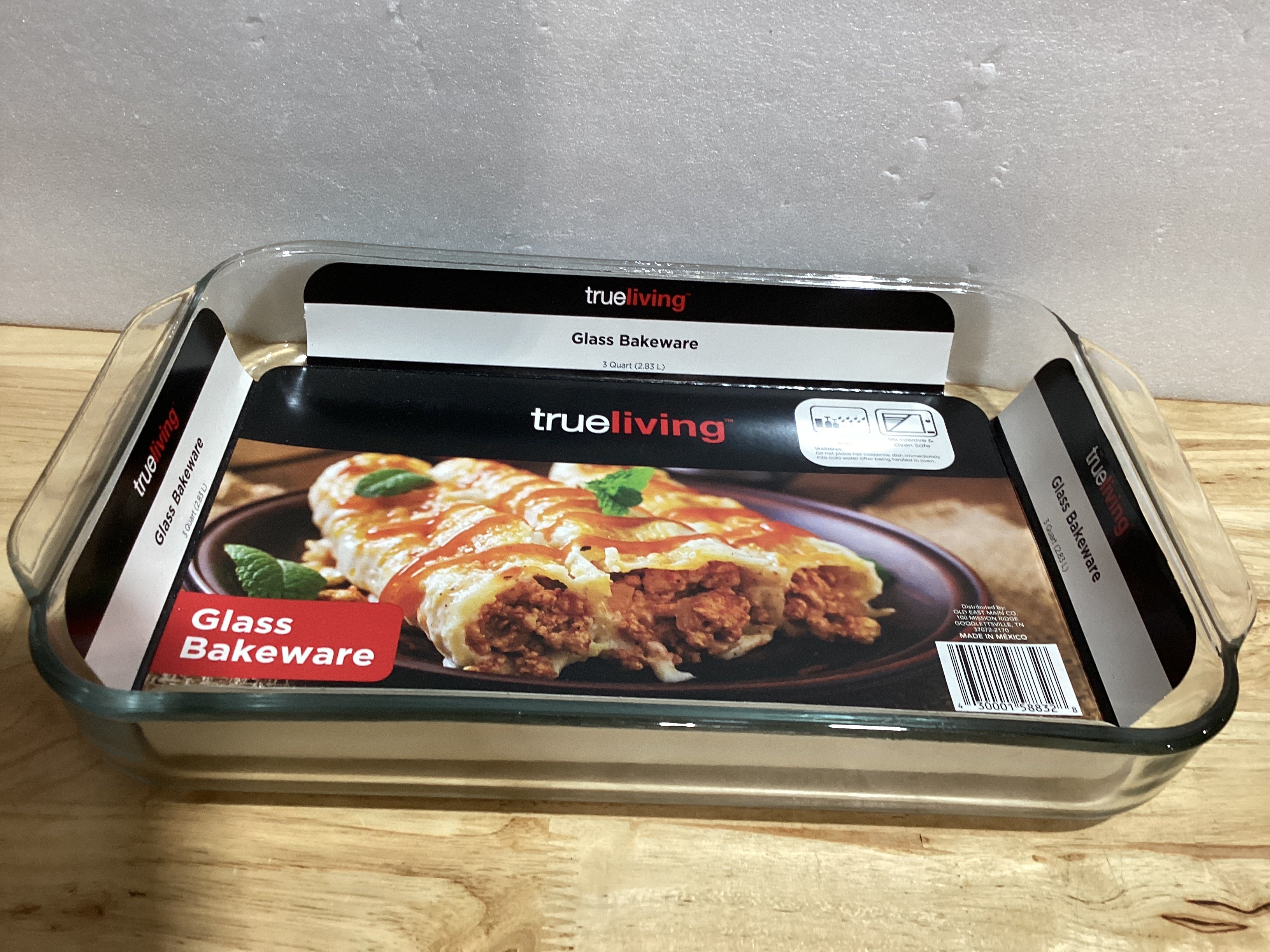 Refractario de Vidrio True Living 3 Qt – Recipiente para Horno Resistente al Calor