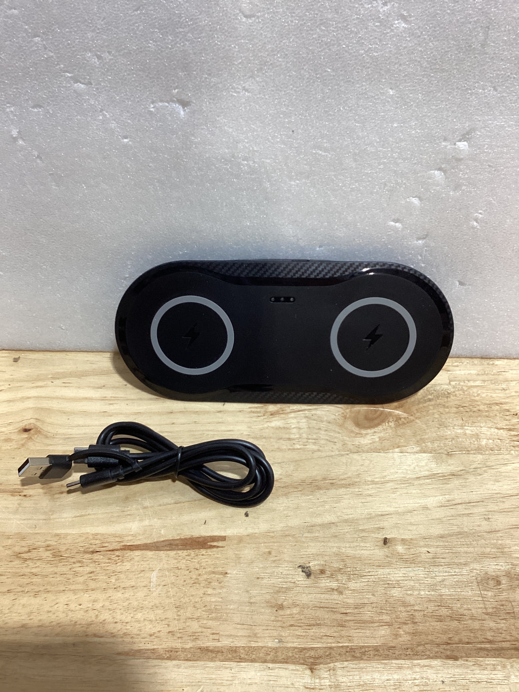 Cargador inalámbrico rápido 2 en 1 de 30 W, almohadilla de carga inalámbrica, estación de carga inalámbrica dual de 15 W para Samsung iPhone, AirPods tipo C, cable incluido, negro