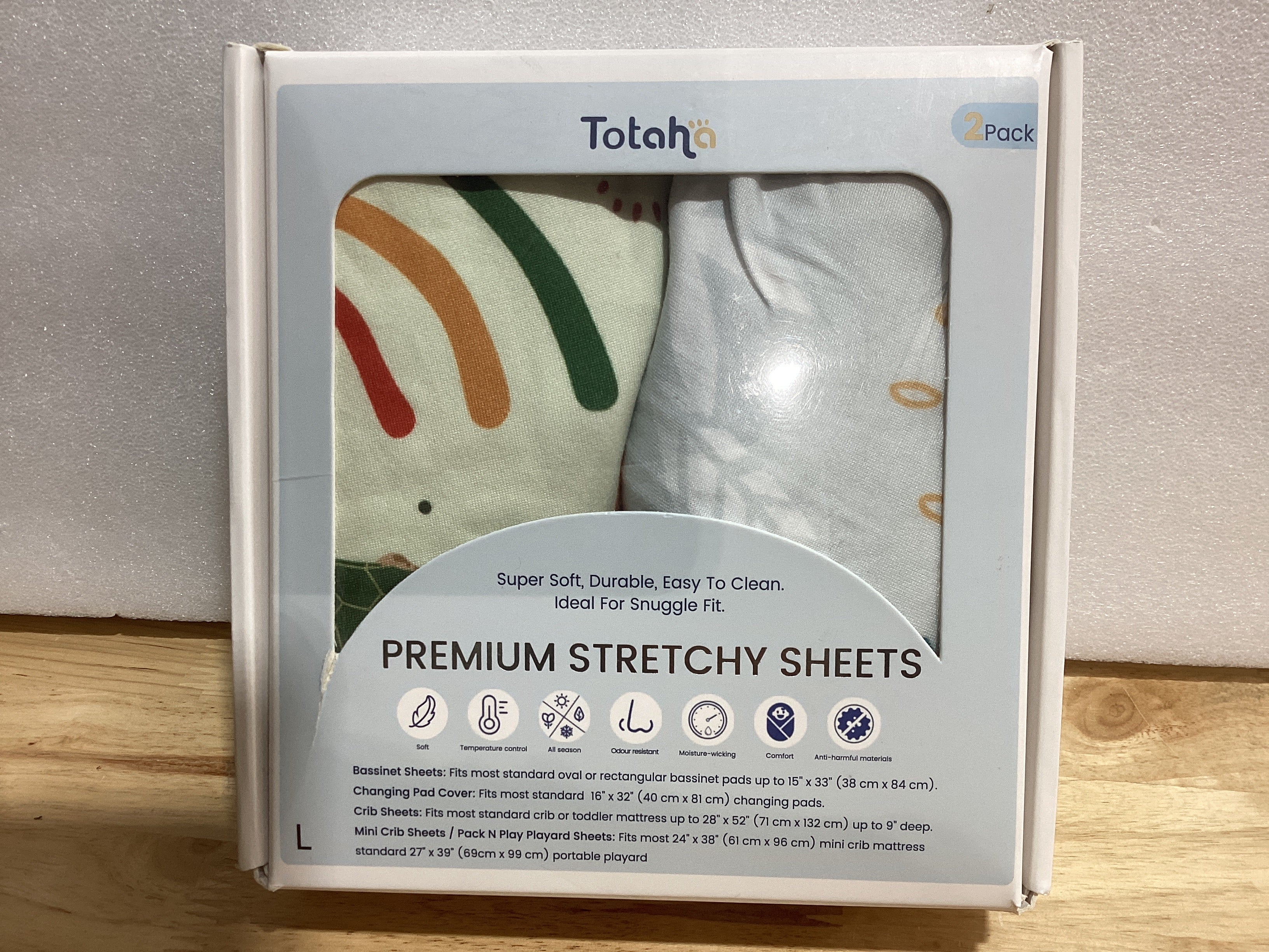 TotAha Sábanas de cuna para niños y niñas, sábana bajera suave de alta calidad, sábanas de punto de jersey súper elásticas, sábanas cómodas y sedosas para cama de bebé de 28 x 52 x 9 pulgadas