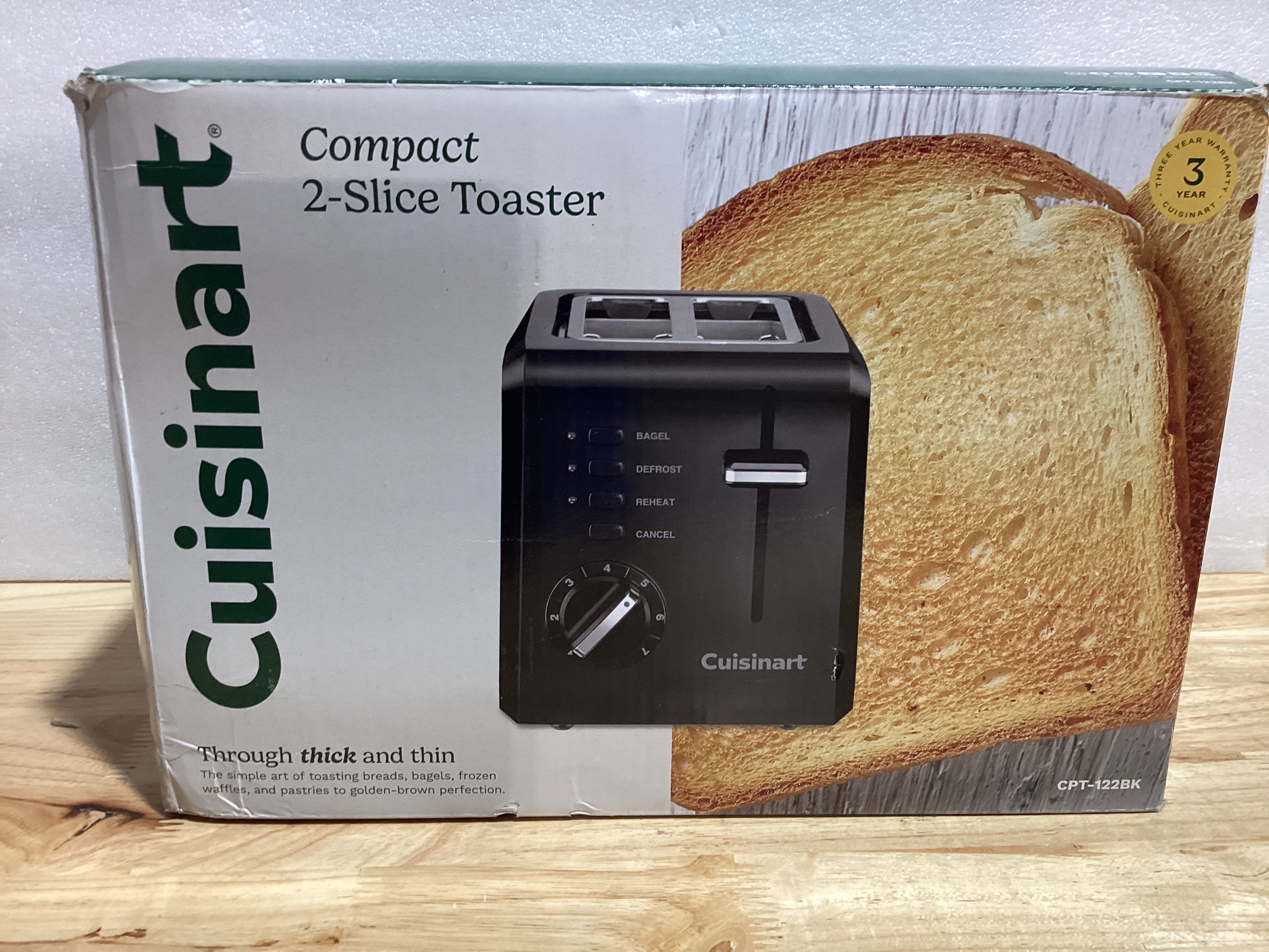 Tostadora Compacta Cuisinart CPT-122BK 2 Rebanadas – Rápida, Eficiente y Fácil de Usar | Negro