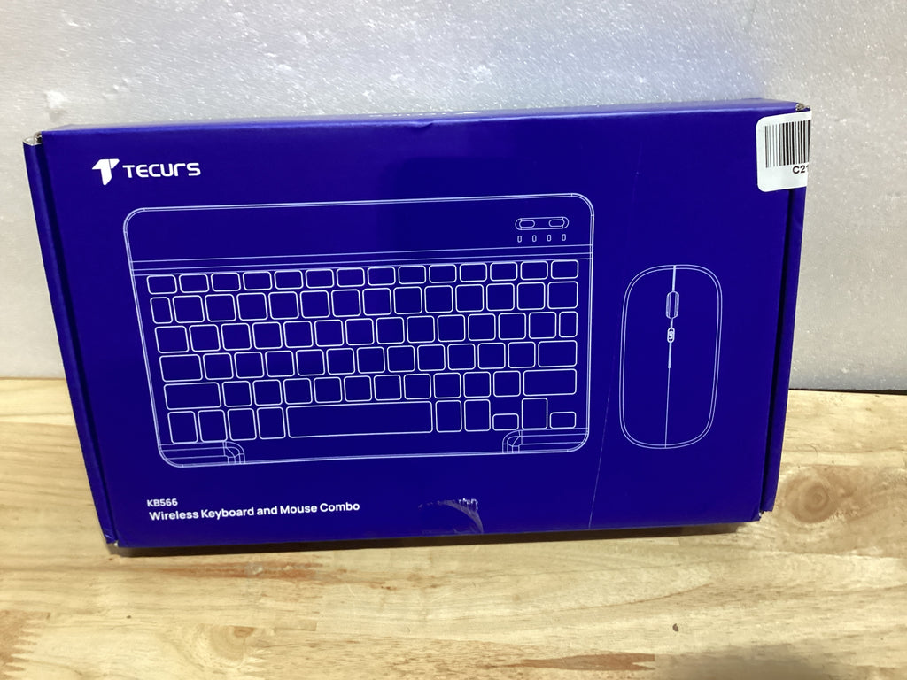 Teclado y Mouse Bluetooth TECURS para iPad — Inalámbrico Recargable con Retroiluminación 7 Colores, Compatible con iPad y iPhone