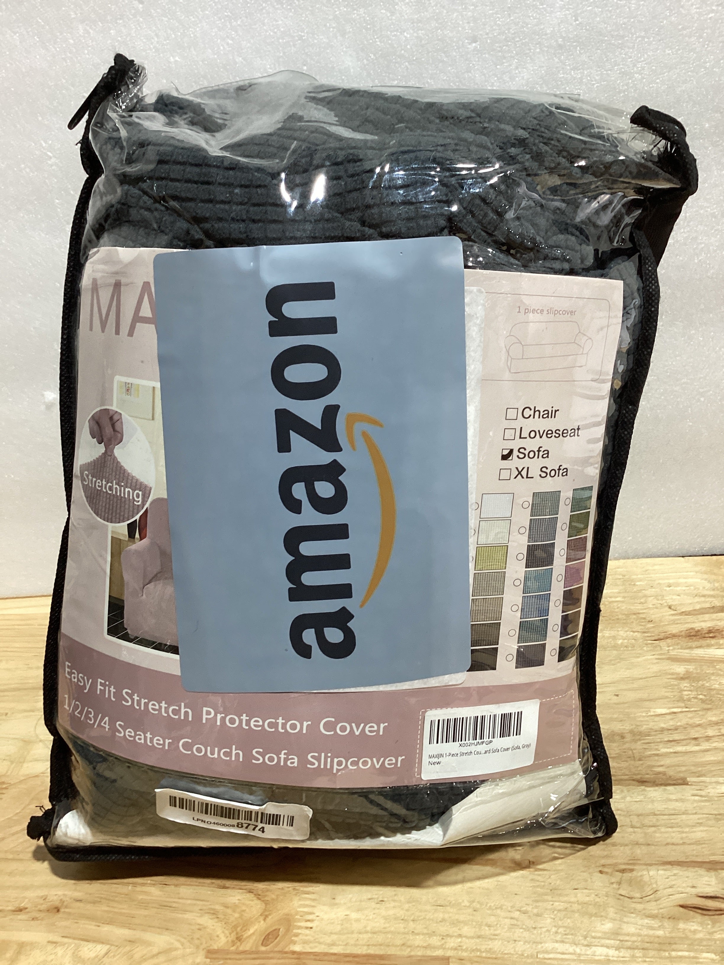 MAXIJIN Funda súper elástica para sofá de 3 cojines, funda universal de 1 pieza para sofá de sala de estar, protector de muebles de elastano, apto para perros y mascotas (L, gris)