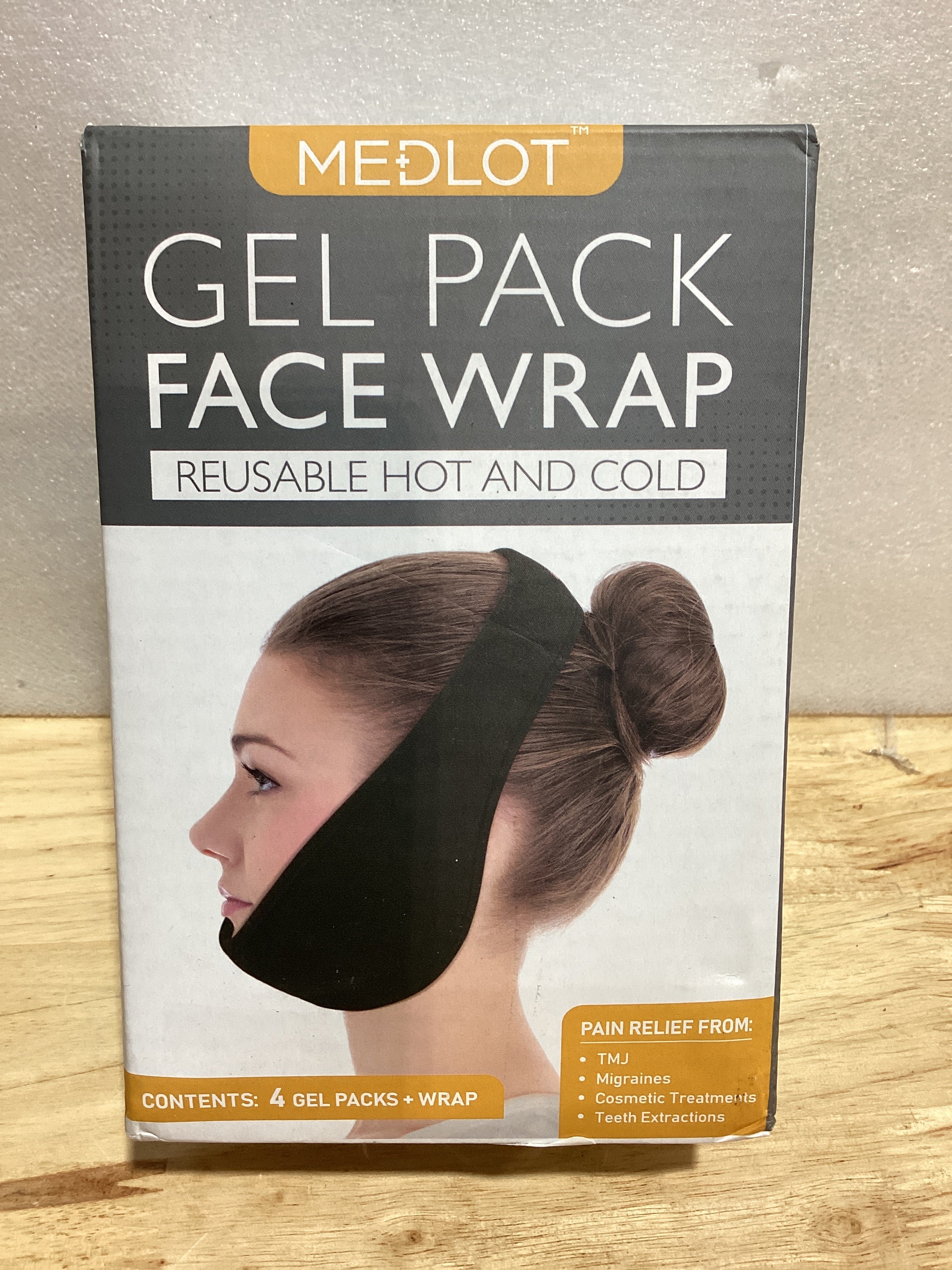 Bolsa de hielo facial para ATM, muelas del juicio, con 4 paquetes de gel reutilizables de terapia fría caliente, alivio del dolor para barbilla, cabeza, mandíbula, cirugía oral y facial, implantes dentales