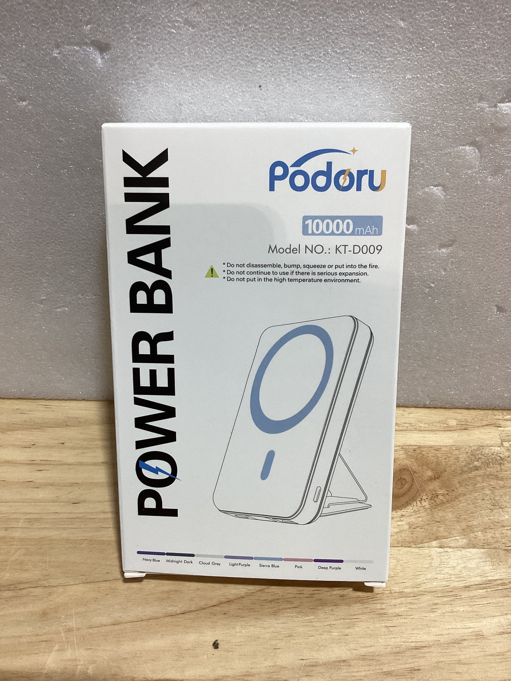 Batería externa Podoru para MagSafe, batería externa magnética de 10000 mAh, paquete de baterías de carga rápida PD de 22,5 W, batería externa inalámbrica plegable con pantalla LED para iPhone 17/16/15/14/13/12 (todas las series) - Negro