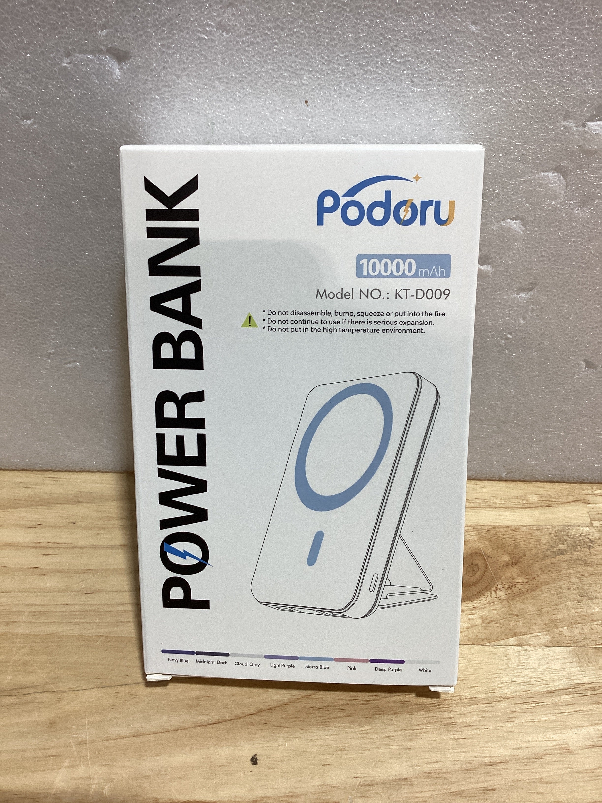 Batería externa Podoru para MagSafe, batería externa magnética de 10000 mAh, paquete de baterías de carga rápida PD de 22,5 W, batería externa inalámbrica plegable con pantalla LED para iPhone 17/16/15/14/13/12 (todas las series) - Negro
