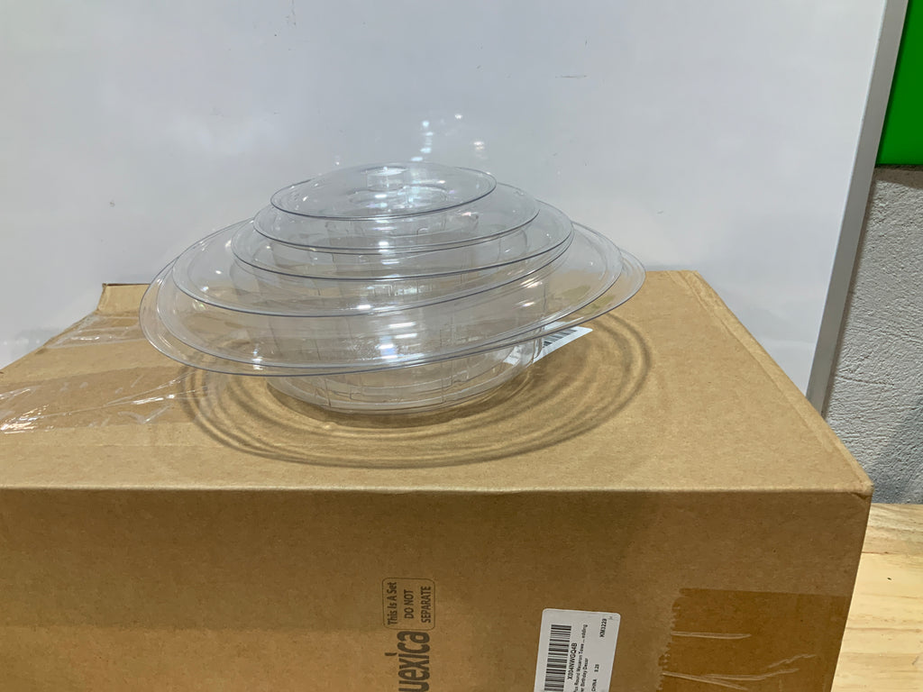 Juexica 4 Pcs Round Macaron Tower Stand 6 Tiers Plastic Cupcake Display Rack Macaron Display Wedding Cupcake Food Serving Stands Clear Dessert Towers for Wedding Baby Shower Birthday Decor