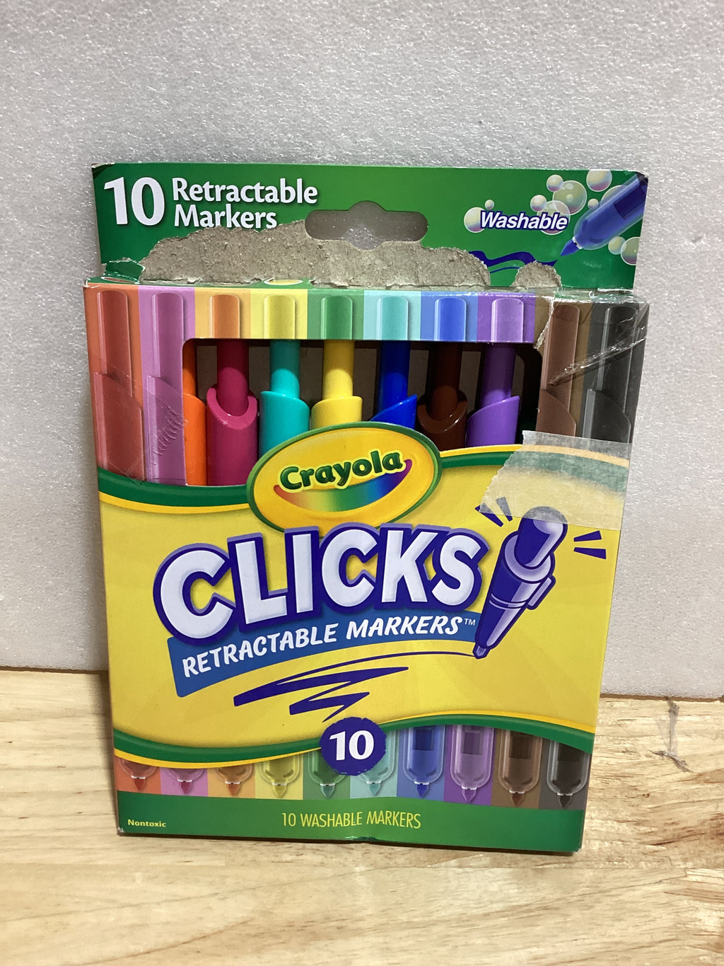 Crayola Clicks - Marcadores retráctiles de punta (10 quilates), juego de marcadores de punta de cono lavables, bonitos suministros escolares estéticos, imprescindibles para el aula, a partir de 3 años