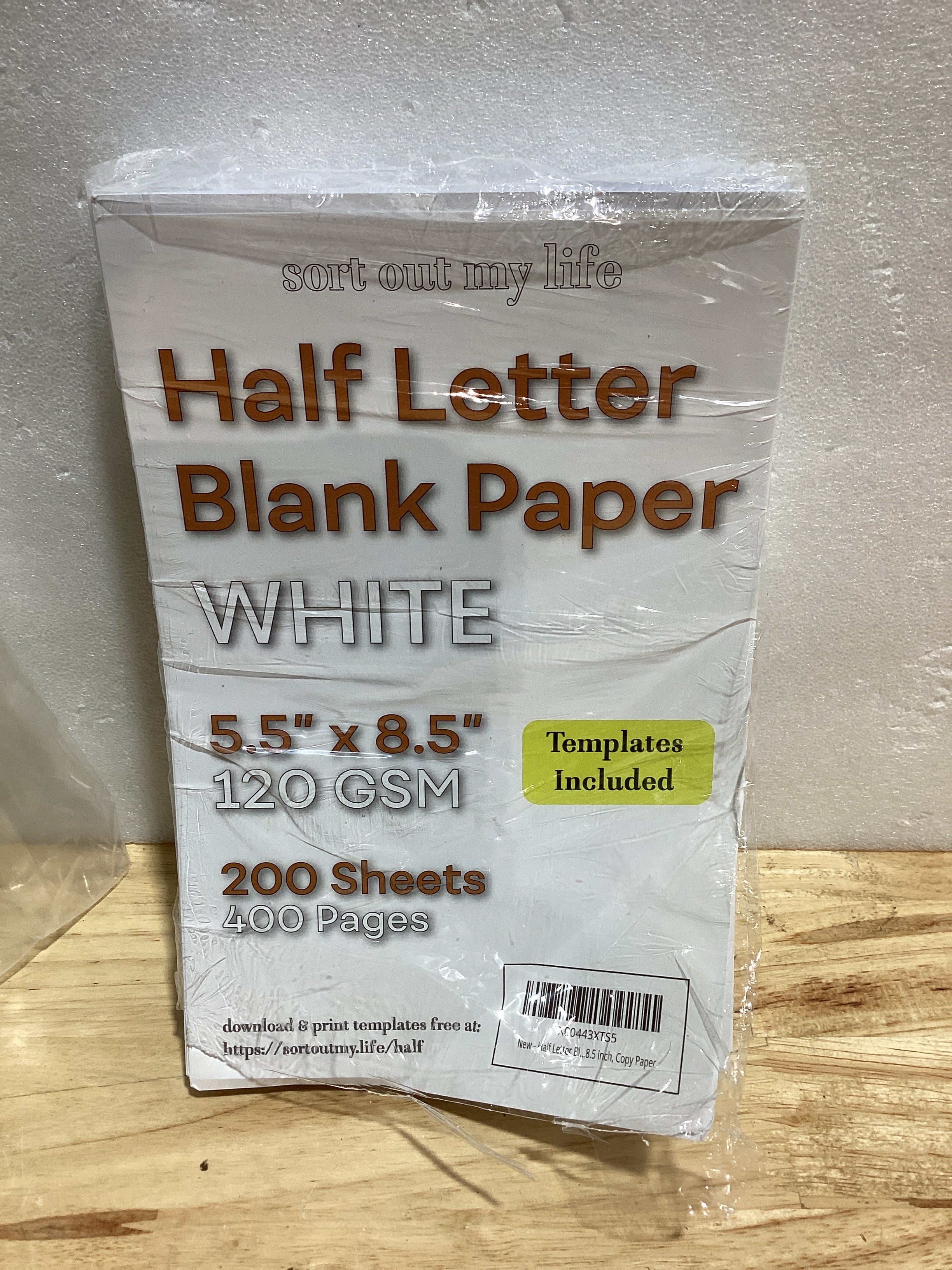 Papel en blanco de media carta, 200 hojas, 120 GSM, papel de impresora, hojas sueltas, sin perforar, 5.5 x 8.5 pulgadas, papel de copia