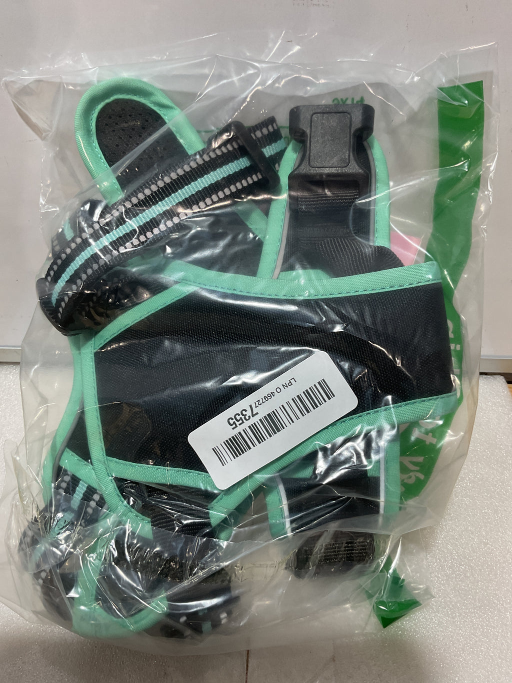 Arnés para Perro Sin Jalón rabbitgoo – Chaleco Reflectivo con 2 Ganchos para Correa, Talla L, Negro y Turquesa
