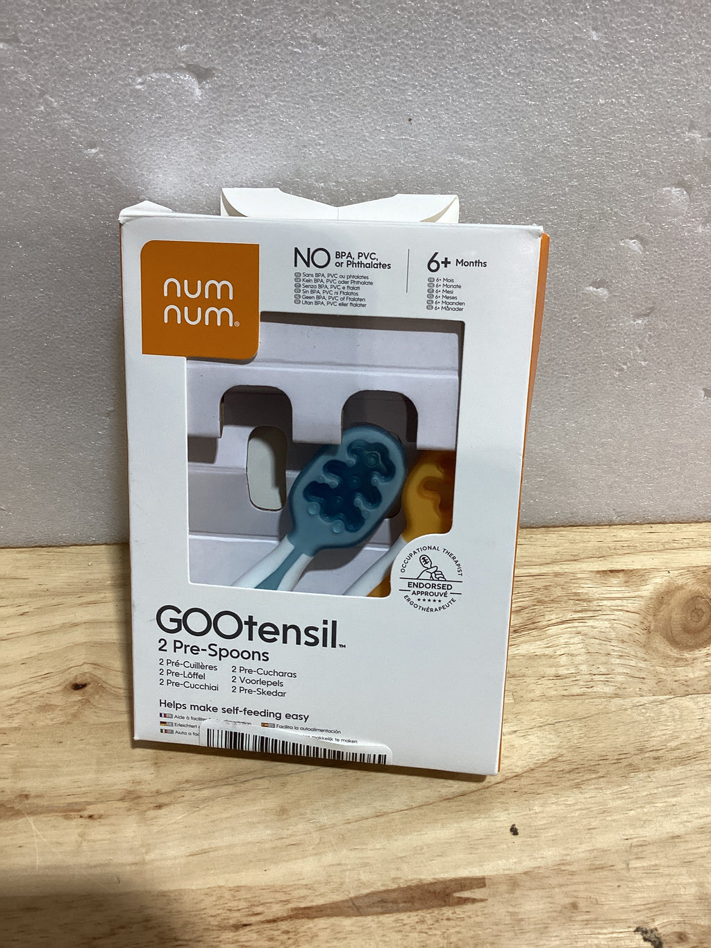 NumNum Juego de cucharas para bebé, utensilios esenciales Pre-Spoon GOOtensils para 6+ meses, cucharas de autoalimentación de primera etapa para destete guiado por el bebé (BLW)