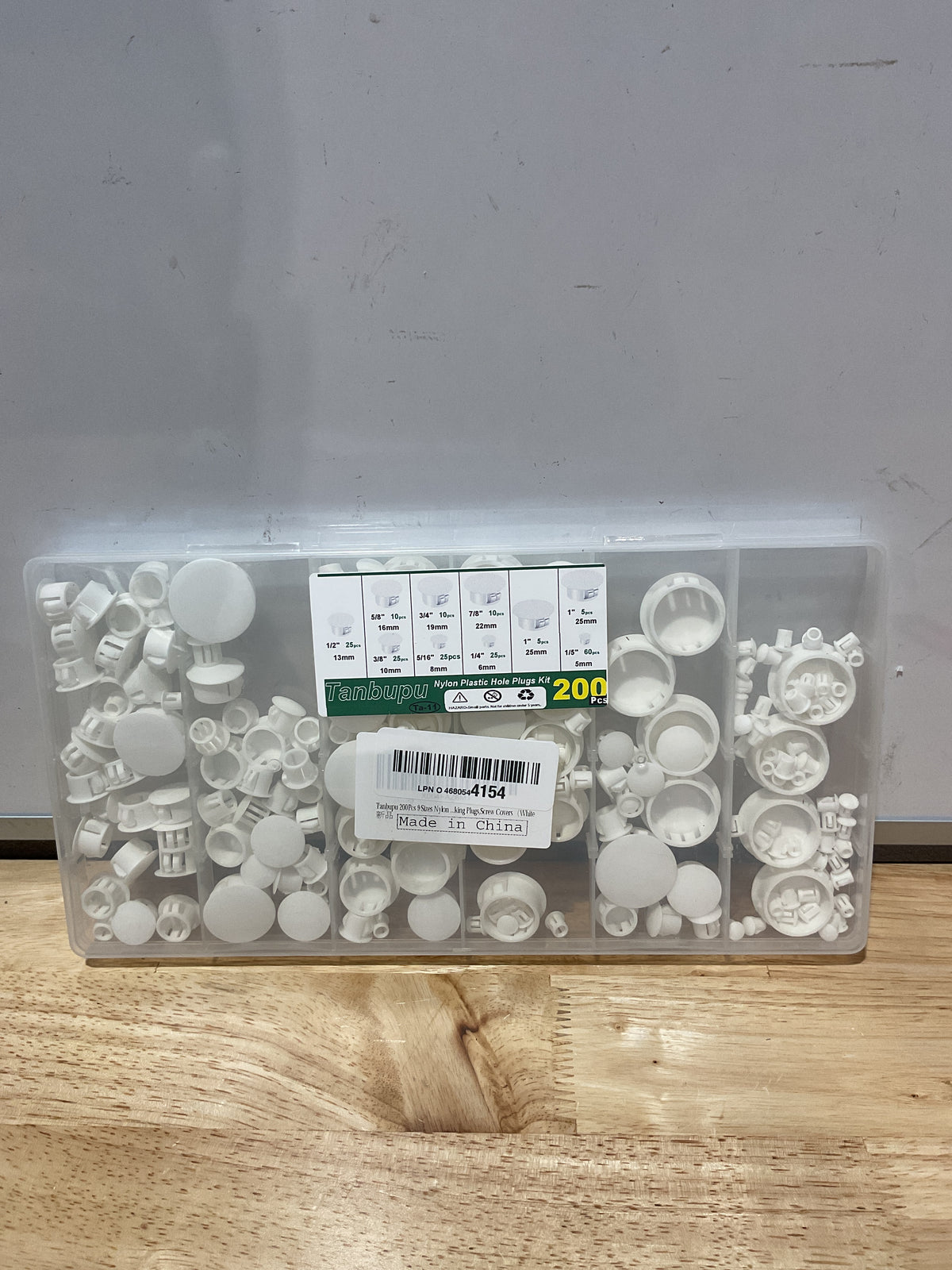 Tapones de Plástico para Orificios – 200 piezas, 9 tamaños (Blanco)