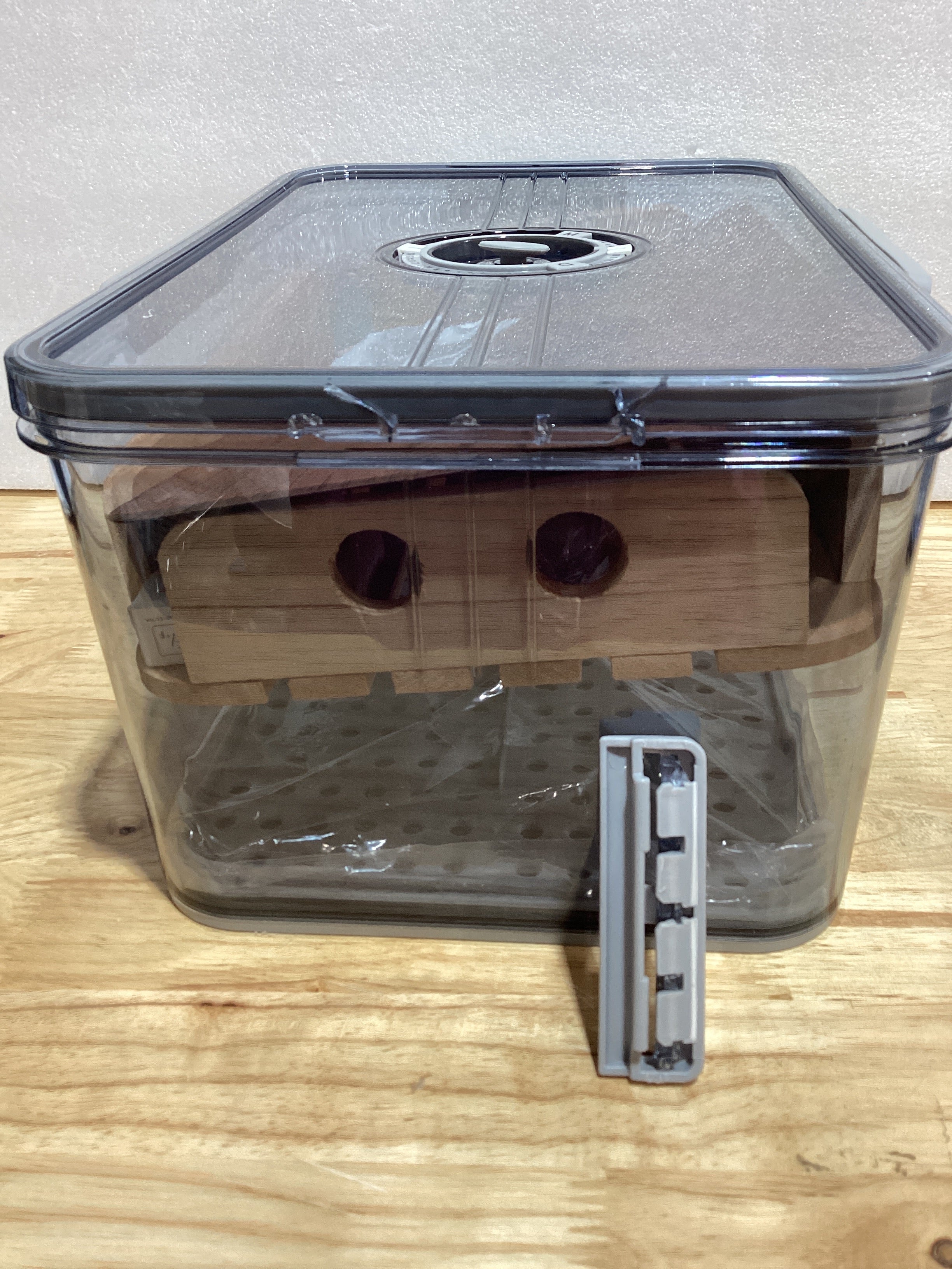 Humidor para Puros de Acrílico Transparente con Estante de Cedro Español – Capacidad 80-100 Cigarros, Hermético con Humidificador, Higrómetro y Termómetro (Grande)