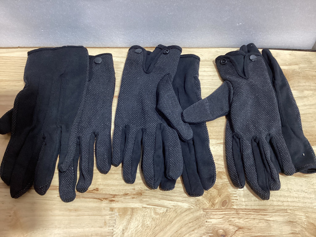 Guantes de algodón con cuentas para mujeres y hombres con agarre, antideslizantes, uniforme, guantes de policía con puño a presión