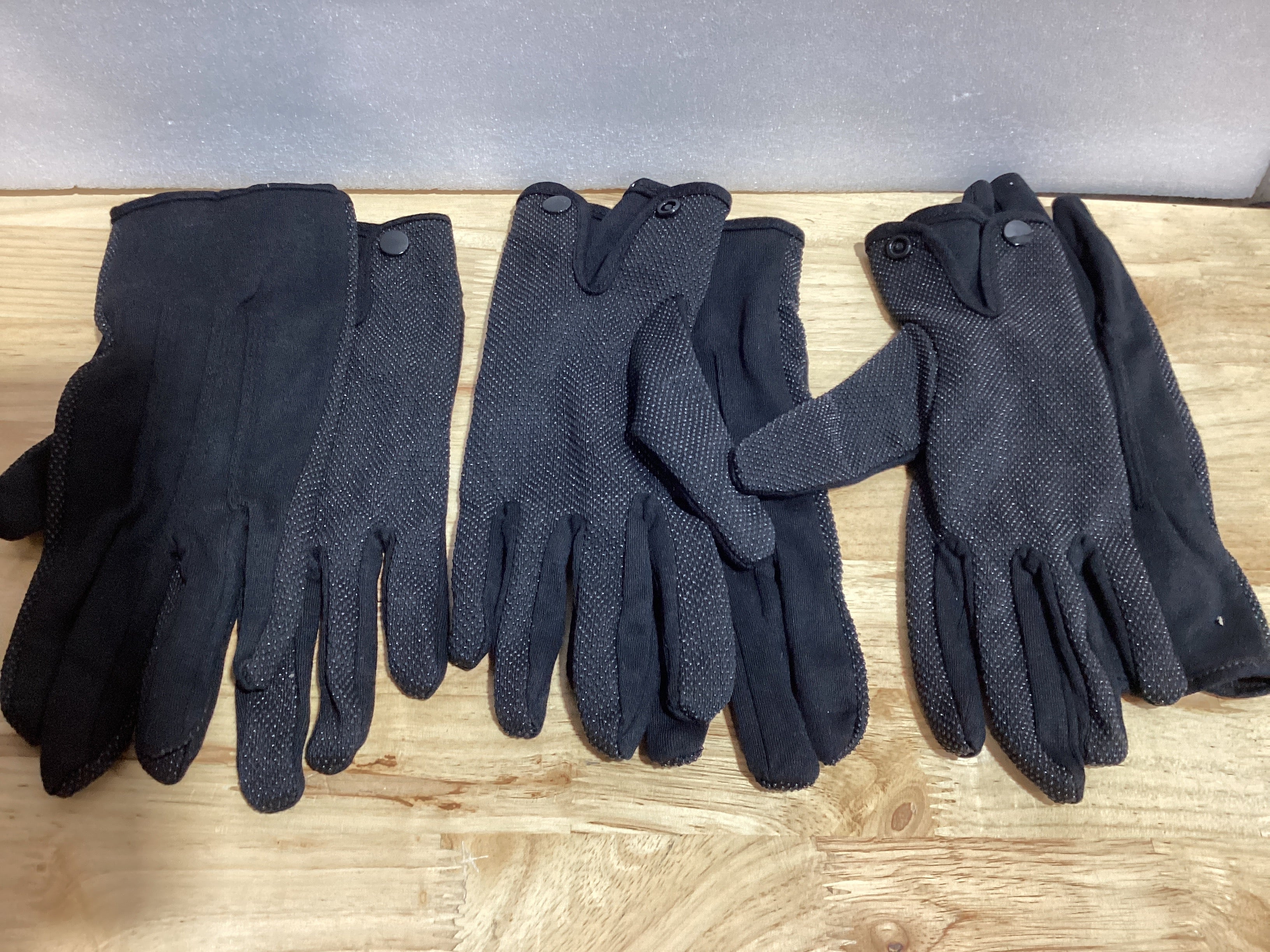 Guantes de algodón con cuentas para mujeres y hombres con agarre, antideslizantes, uniforme, guantes de policía con puño a presión