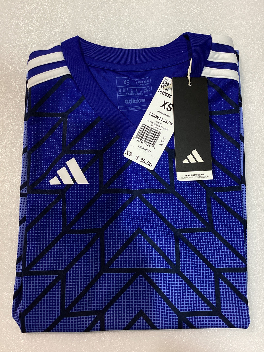 adidas Team Icon 23 – Camiseta de Fútbol para Mujer Talla XS Color Azul/Negro