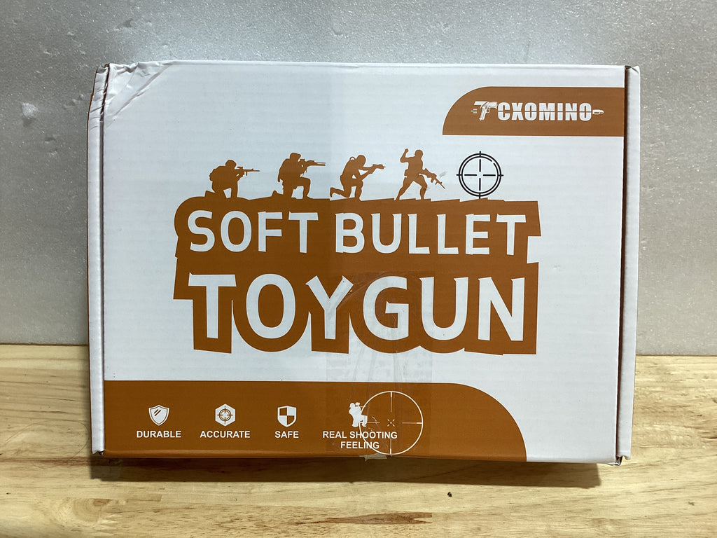 Tcxomino Revólver de Juguete Negro con Balas Blandas | Pistola con Funda, Gafas, 60 Balas de Espuma y 12 Casquillos | Juego de Tiro