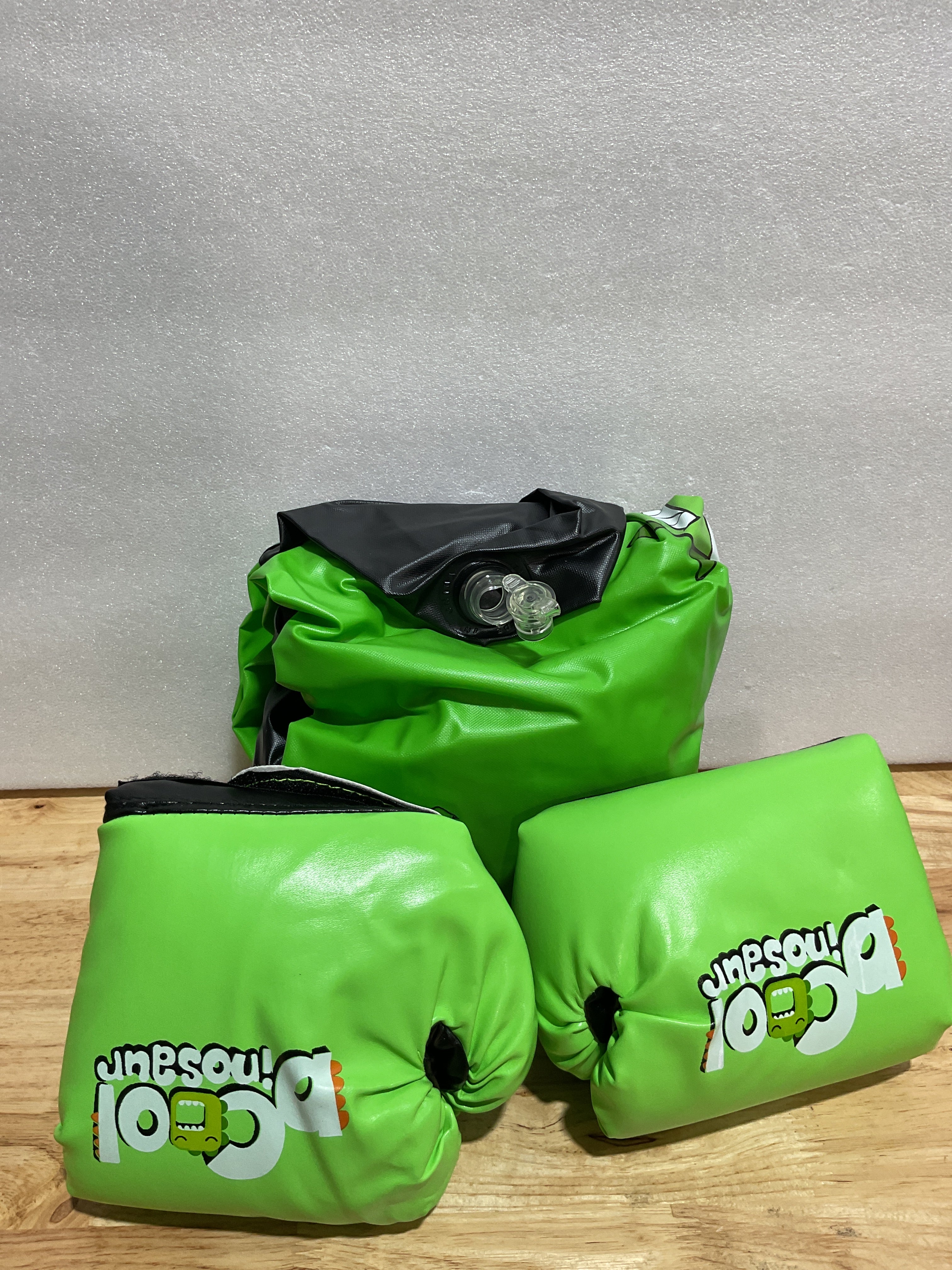 Saco de Boxeo Inflable Dinosaurio para Niños 48" con Guantes – Karate y Taekwondo (Verde, 3–8 años)