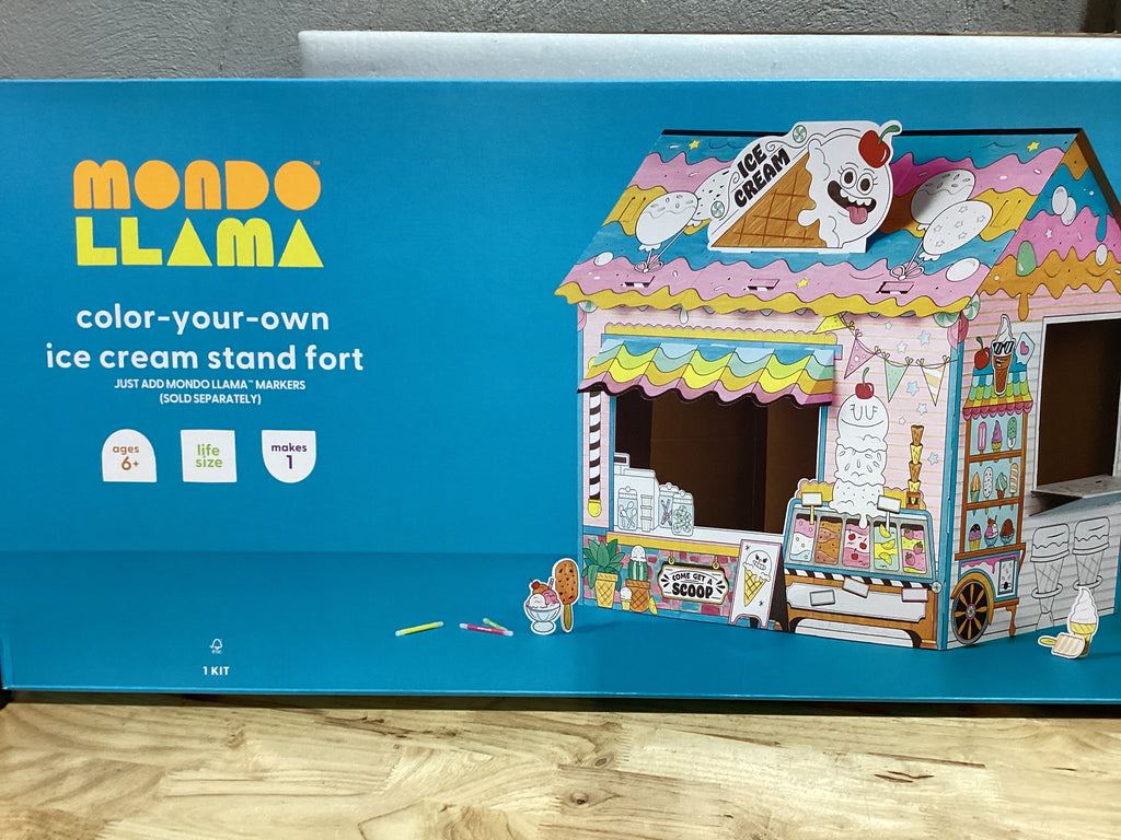 Mondo Llama – Color Your Own Ice Cream Stand Fort | Fuerte para Colorear de Helados