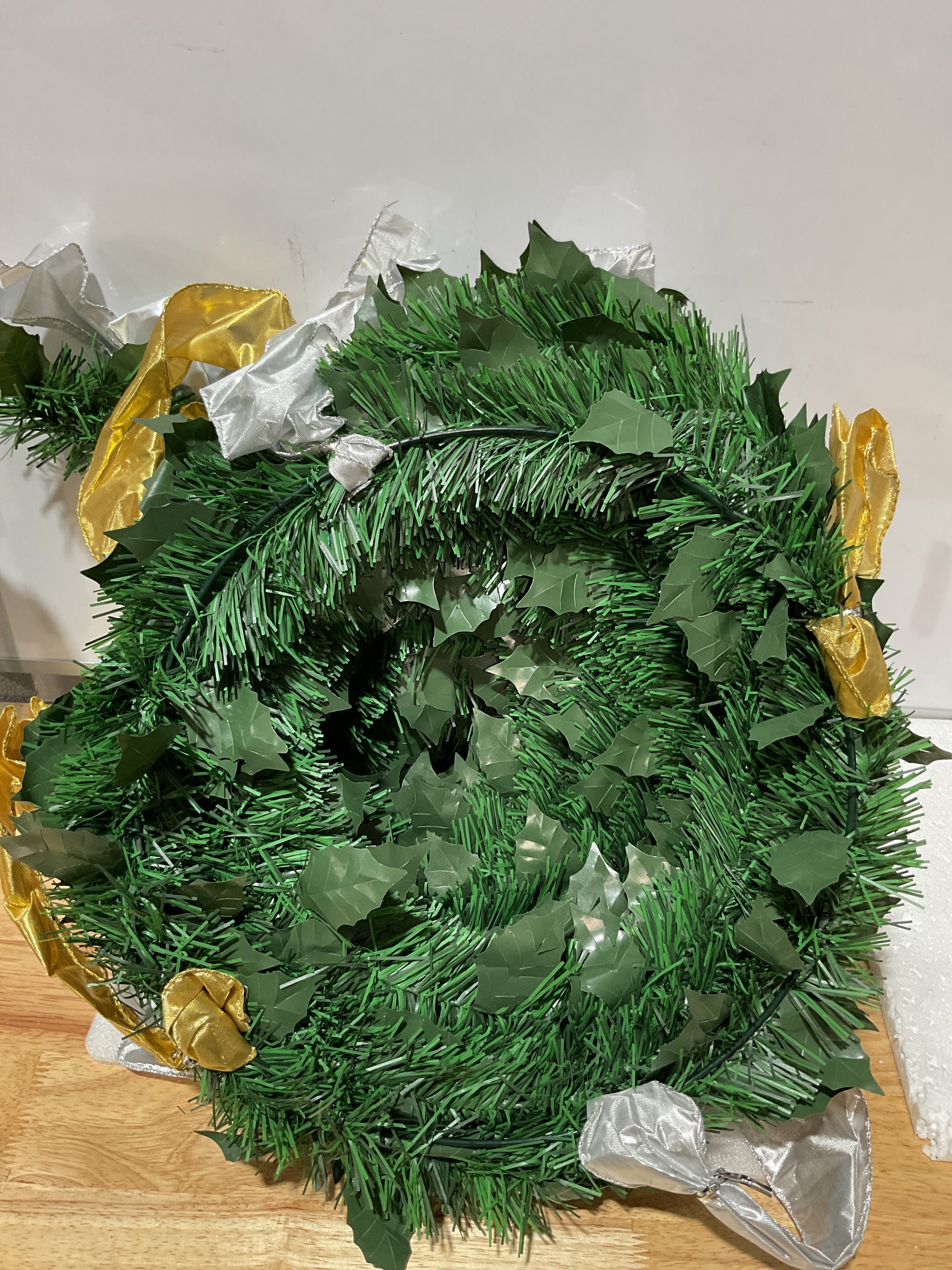 Árbol de Navidad Artificial Plegable N&T NIETING 6FT con Luces — 8 Modos y Temporizador, Verde