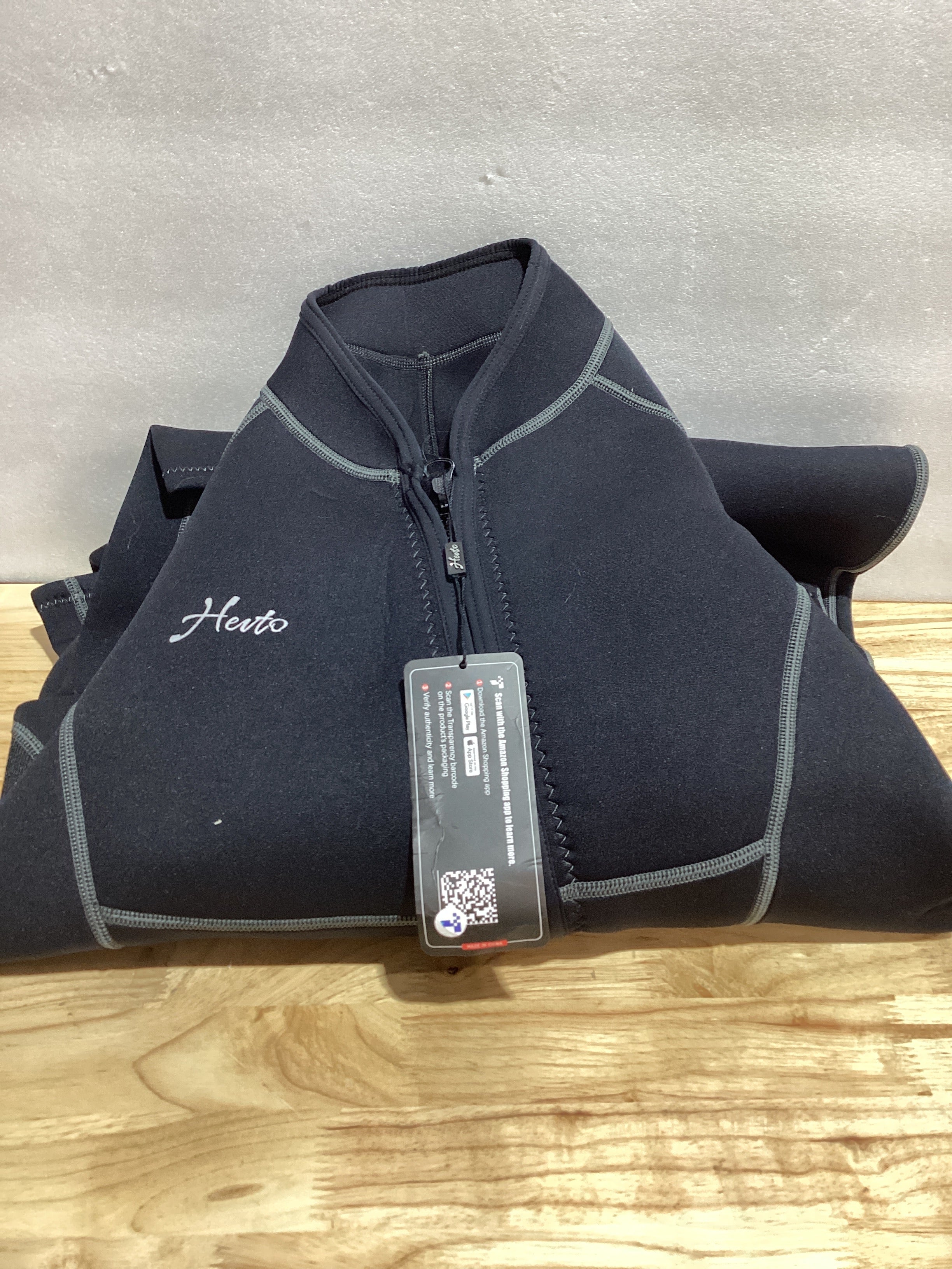 Traje de Neopreno Hevto para Hombre 3/2mm con Cierre Frontal – Surf, Buceo, SUP y Snorkel en Agua Fría, Negro Talla LS