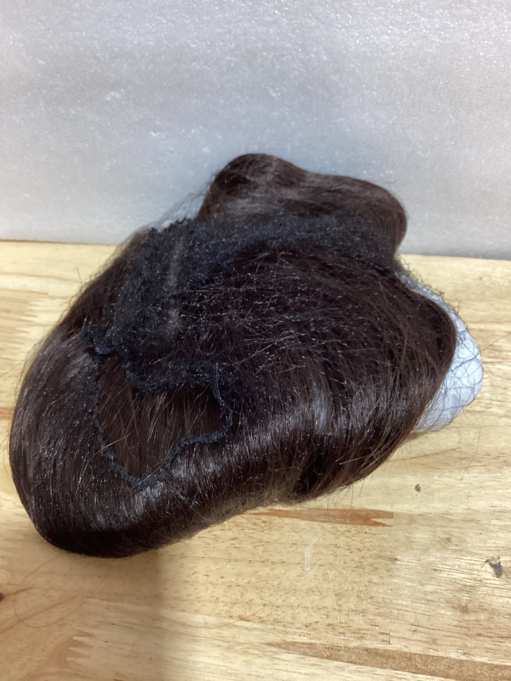 Topper de Cabello Humano Rootoo para Mujer 14" — Cubre Corona, Parte Central, Base Grande 360°, Café Oscuro