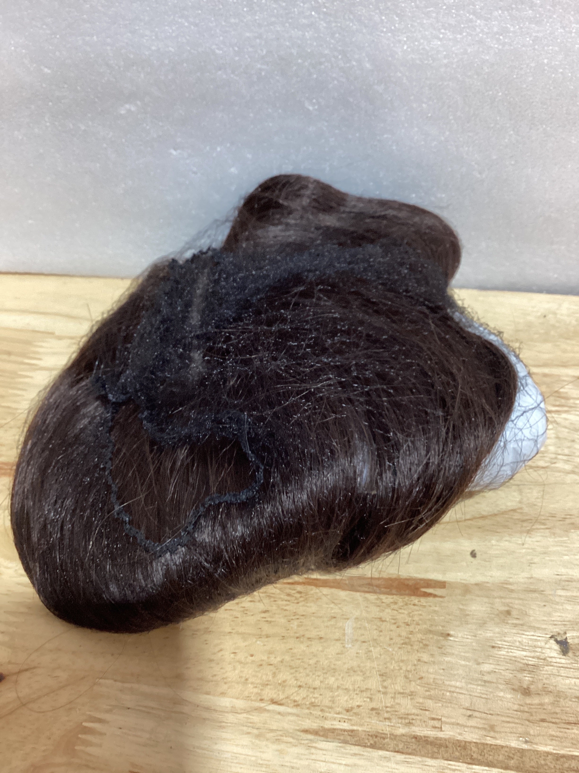Topper de Cabello Humano Rootoo para Mujer 14" — Cubre Corona, Parte Central, Base Grande 360°, Café Oscuro