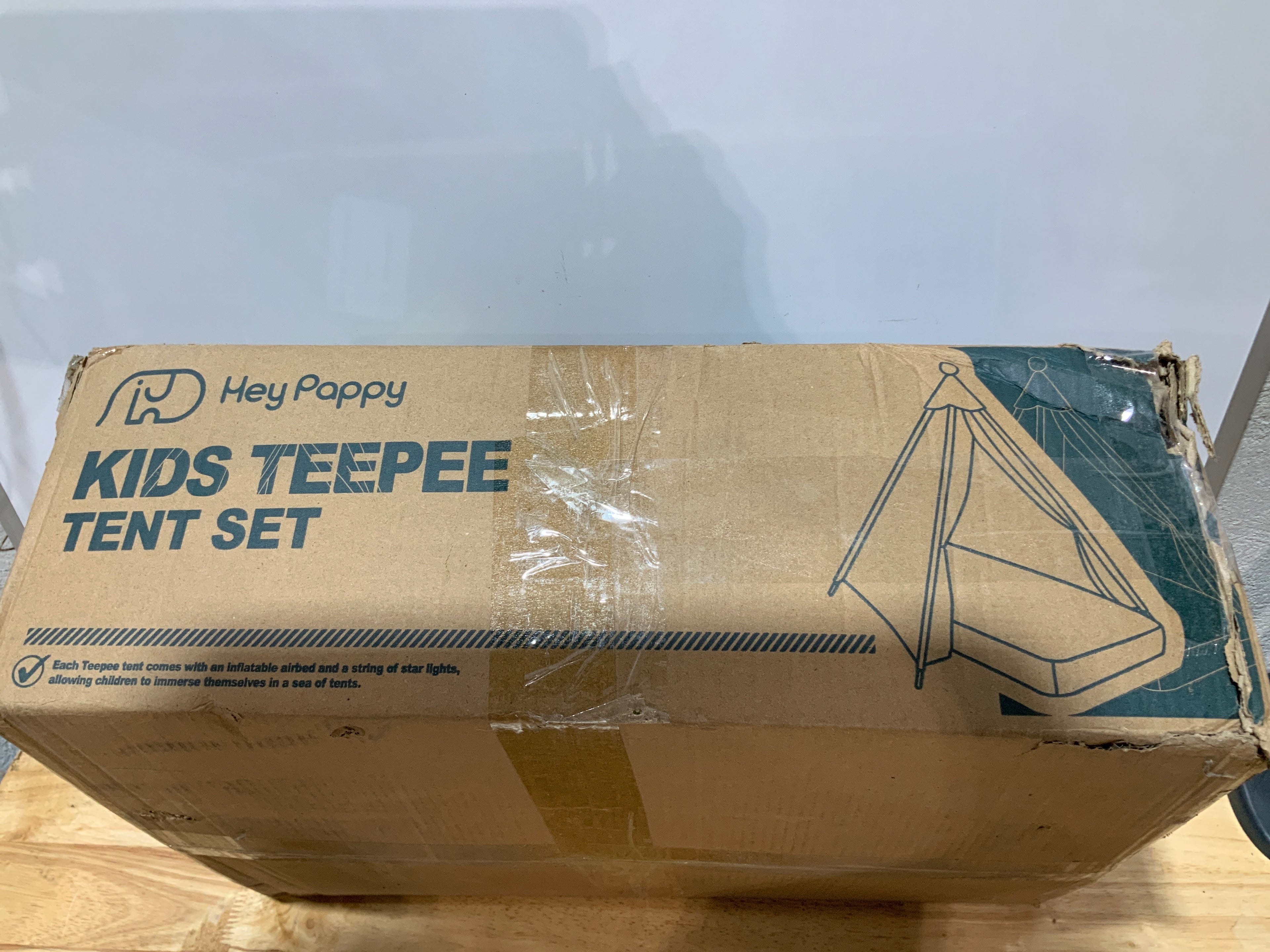 Tienda Teepee para Niños – Con Colchón, Sábana, Luces y 5 Globos (Rosa, Morado, Blanco)