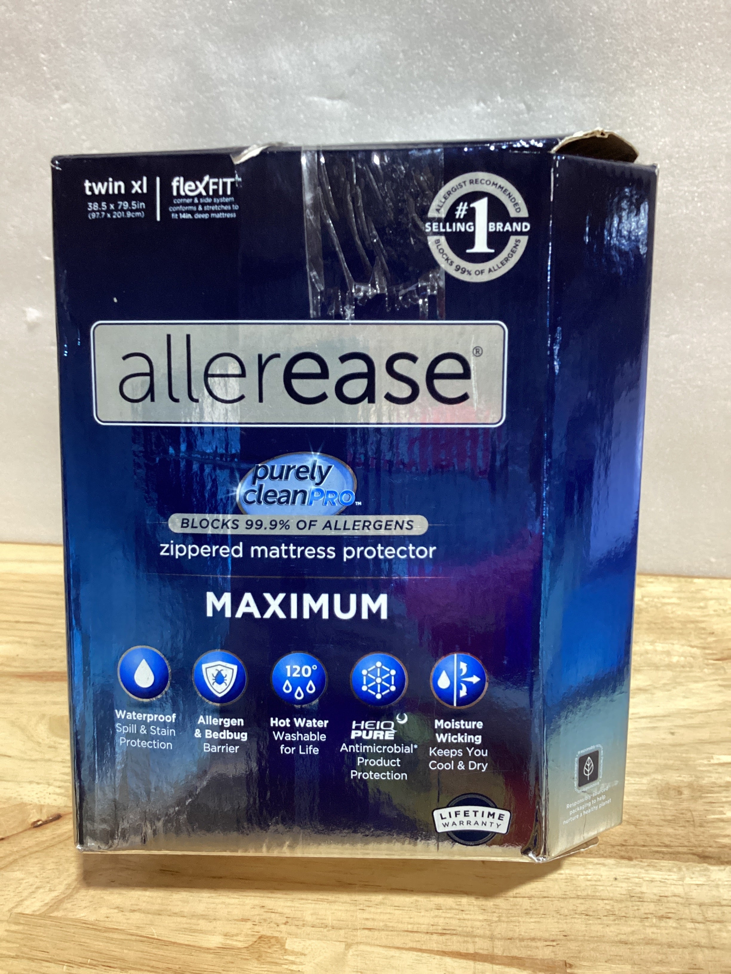 ⚠️ TWIN XL (38.5 x 79.5 in) — AllerEase Protector de Colchón Impermeable, Máxima Protección contra Alergias, Funda Completa