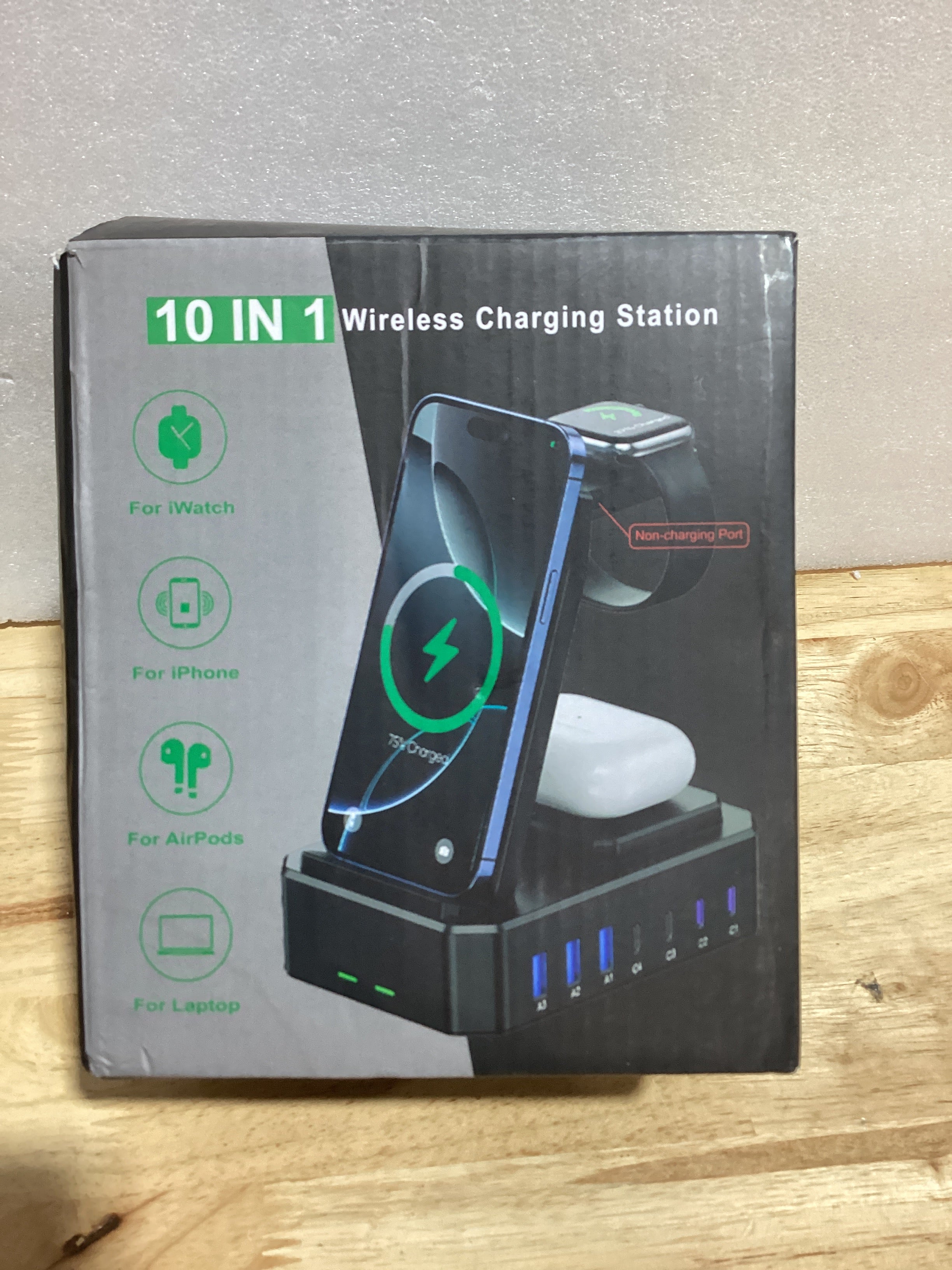 Estación de Carga 300W GaN III 10 en 1 | Cargador Inalámbrico para iPhone, MacBook, iWatch y AirPods | USB-C 65W PD