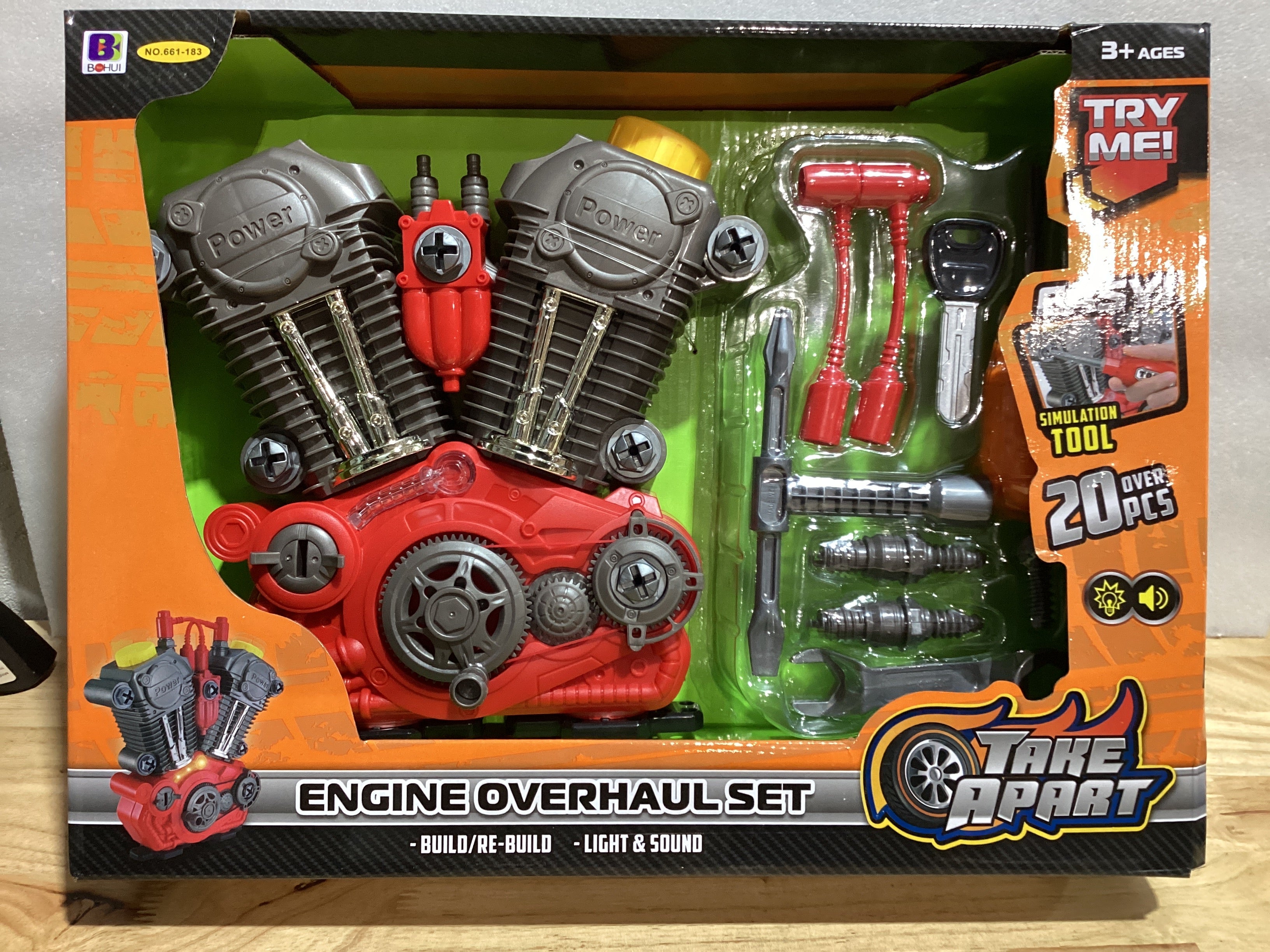 Juguete Interactivo de Motor de Coche Bohui con Sonido y Luz para Niños 3+