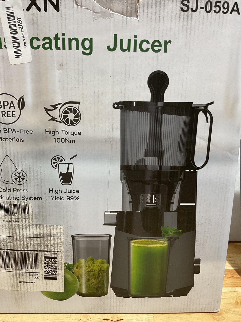 Extractor de Jugo en Frío EanOruus 400W Boca Ancha 15cm para Frutas y Verduras Enteras | Lulada