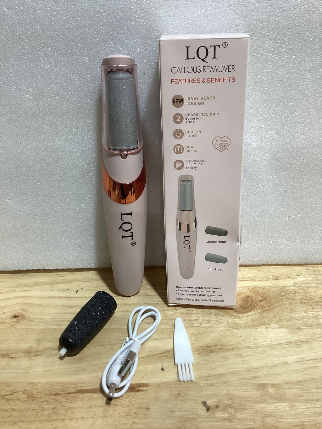 Lima Eléctrica para Pies LQT – Removedor de Callos Recargable para Piel Seca y Agrietada | Pedicura en Casa Rosa