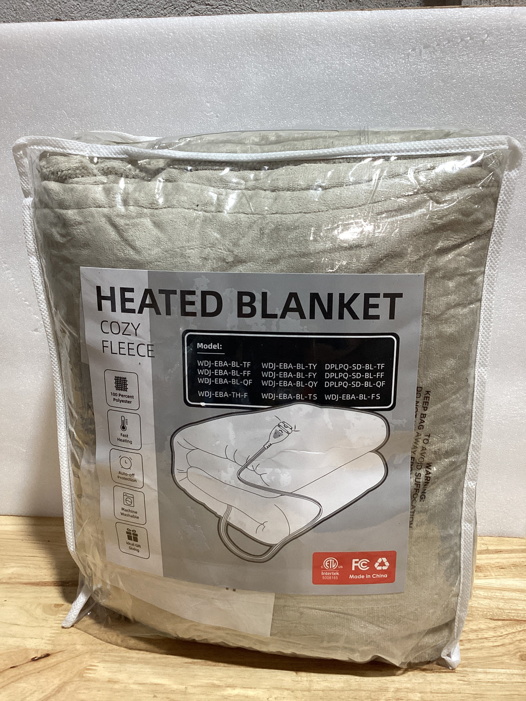 Cobija Eléctrica LaffyLo Tamaño Full 72"x84" – Franela Suave Transpirable, 4 Niveles de Calor, Apagado Automático 10H, Lavable a Máquina, Café Claro