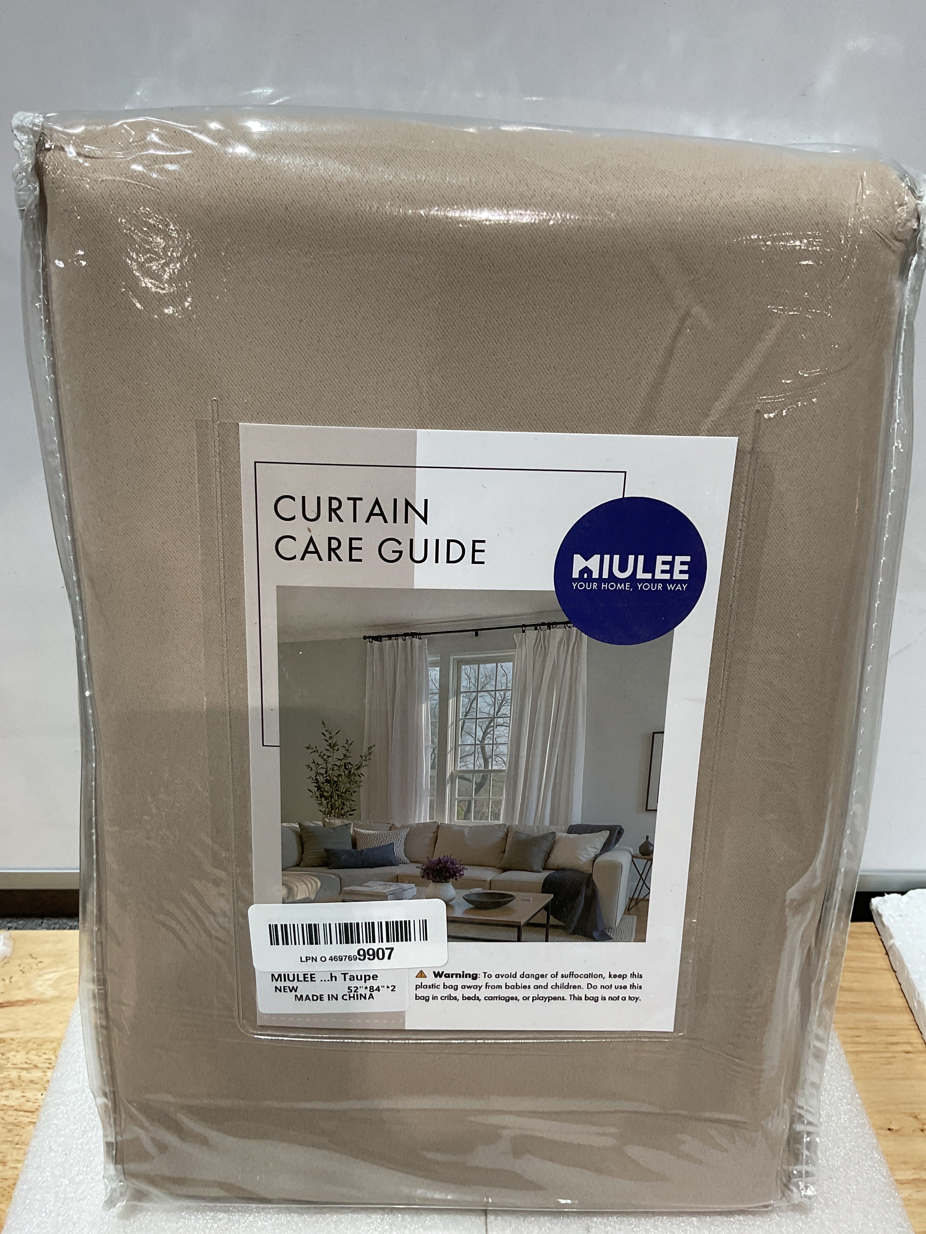 Cortinas Blackout MIULEE con Aislamiento Térmico – 2 Paneles 52x84 Pulgadas Color Taupe