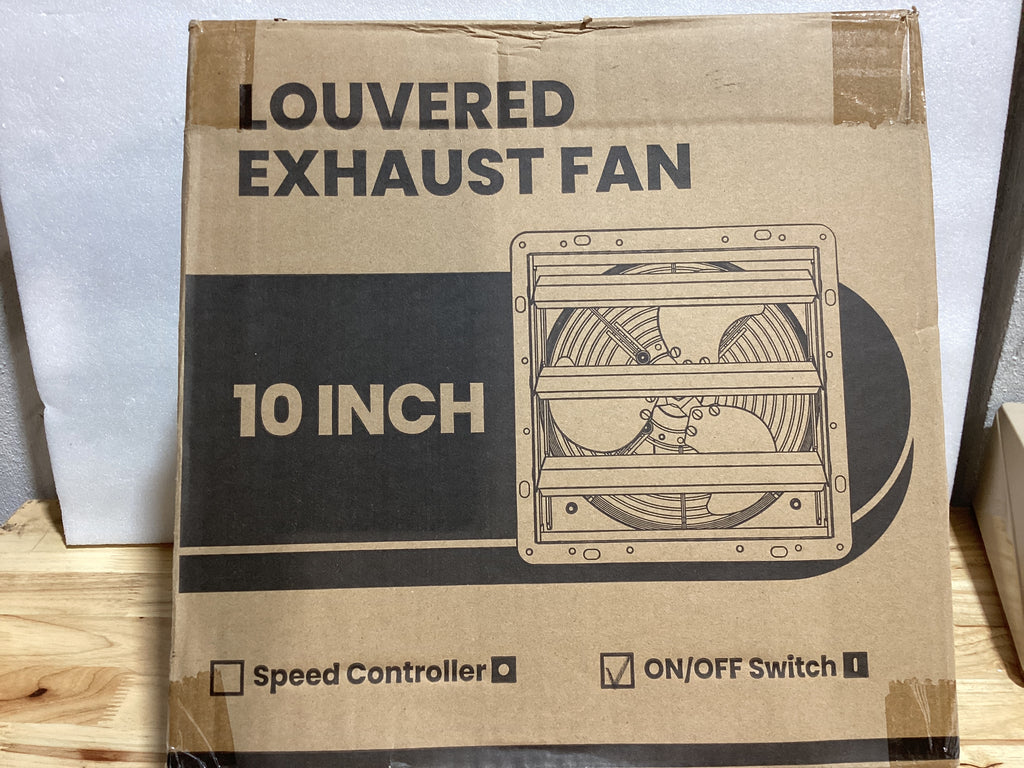 HG Power Ventilador Extractor de Persiana 10" 647CFM Silencioso – Cable ON/OFF de 8 Pies para Garaje, Sótano, Ático, Cocina y Más, Negro