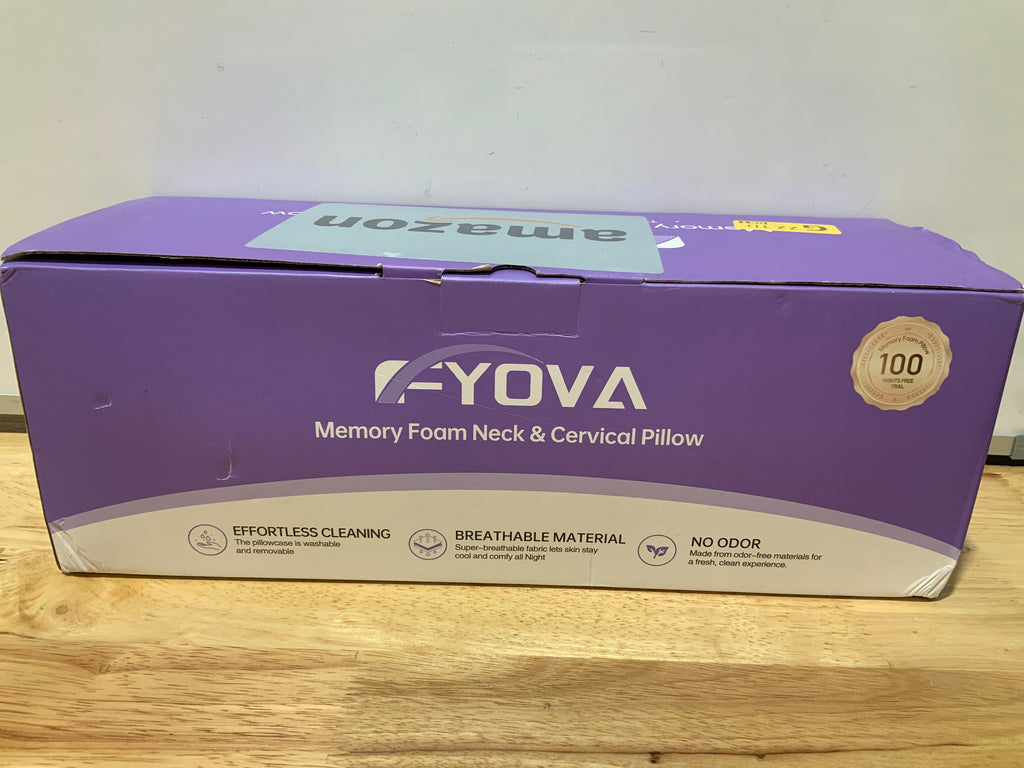 Fyova Cervical Neck Pillow, Ergonomic Memory Foam Pillows for Neck Pain Relief with Breathable Pillowcase, Adjustable Contour Neck Support Pillow for Side Back Stomach Sleepers, Odorless