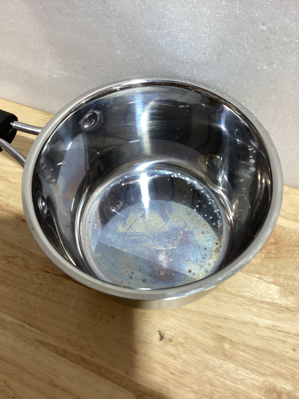 Olla Pequeña Cacerola de Acero Inoxidable 5.5" | Sartén para Leche, Sopa y Papillas | Mango Único Antiquemaduras | ⚠️ Manchas Interiores