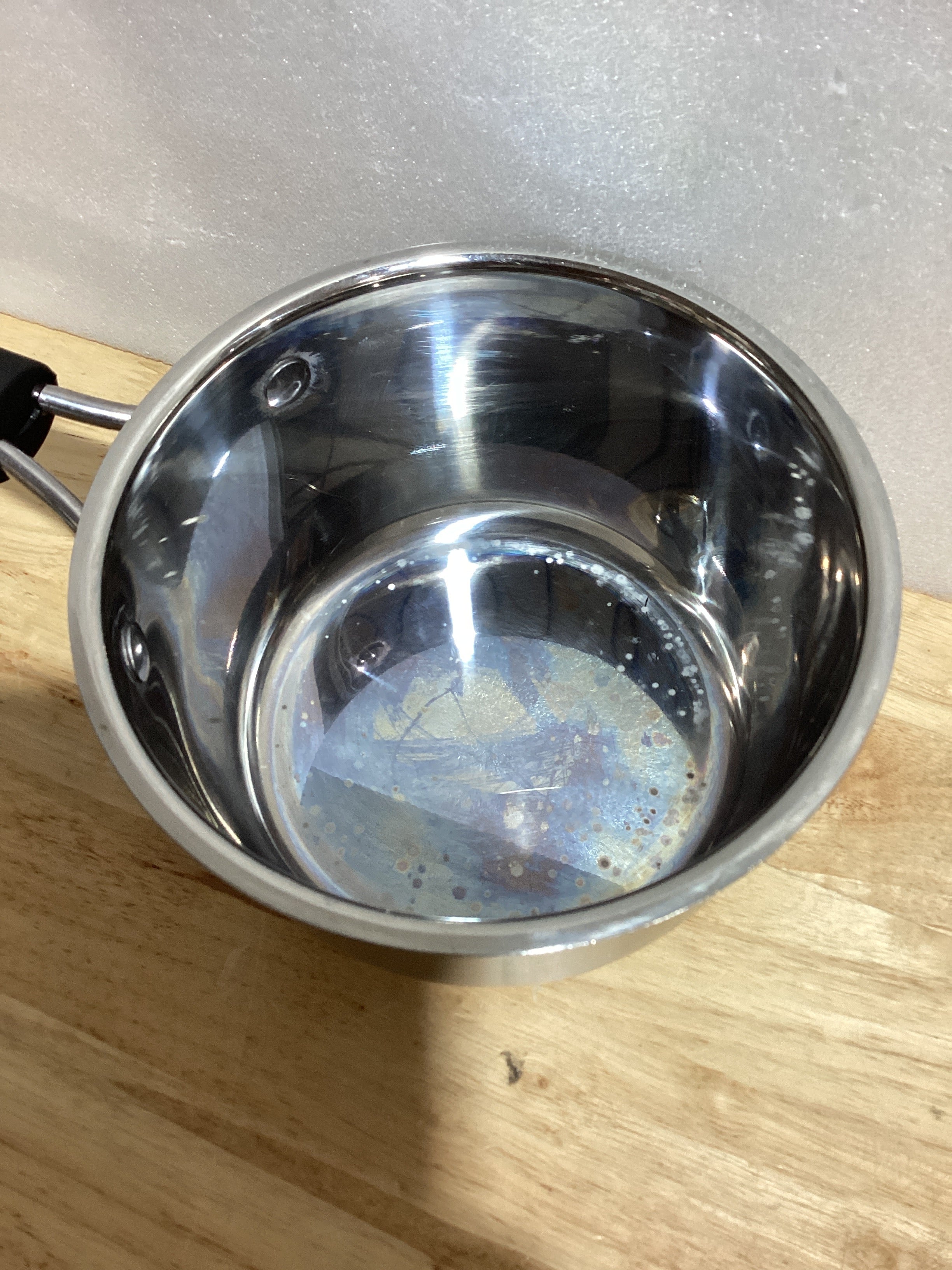 Olla Pequeña Cacerola de Acero Inoxidable 5.5" | Sartén para Leche, Sopa y Papillas | Mango Único Antiquemaduras | ⚠️ Manchas Interiores