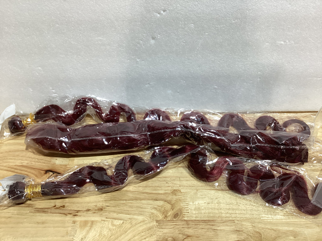 30 32 34 inch Burgundy Bundles Human Hair 99J Body Wave Bundles Red Human Hair Bundle Burgundy Body Wave Bundle 150g