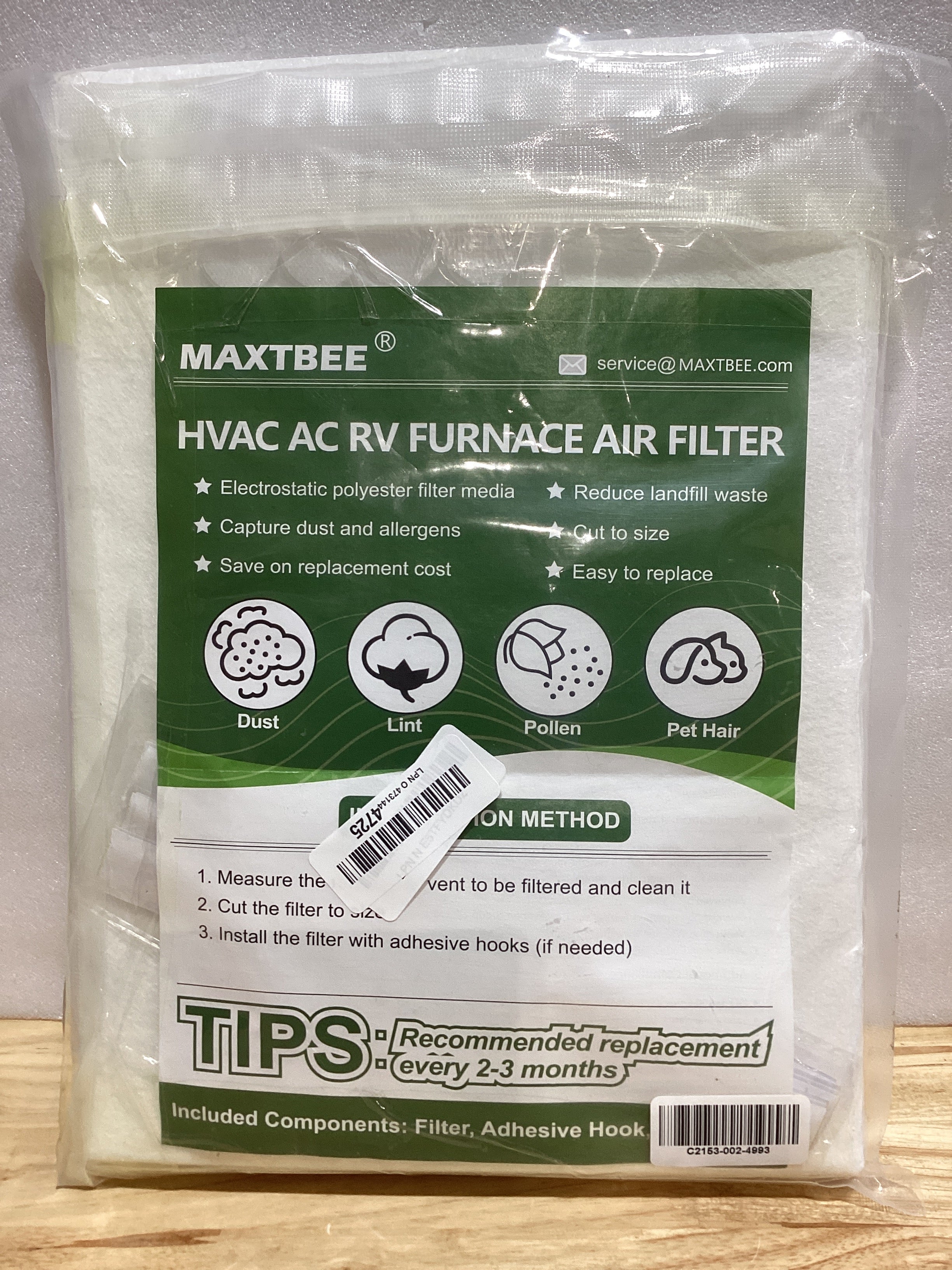 Filtro de aire MERV 13 de 23 pies cuadrados, material de filtro de aire a medida para hogar, HVAC, horno, aire acondicionado y purificador - Filtra polvo y caspa de mascotas tan pequeños