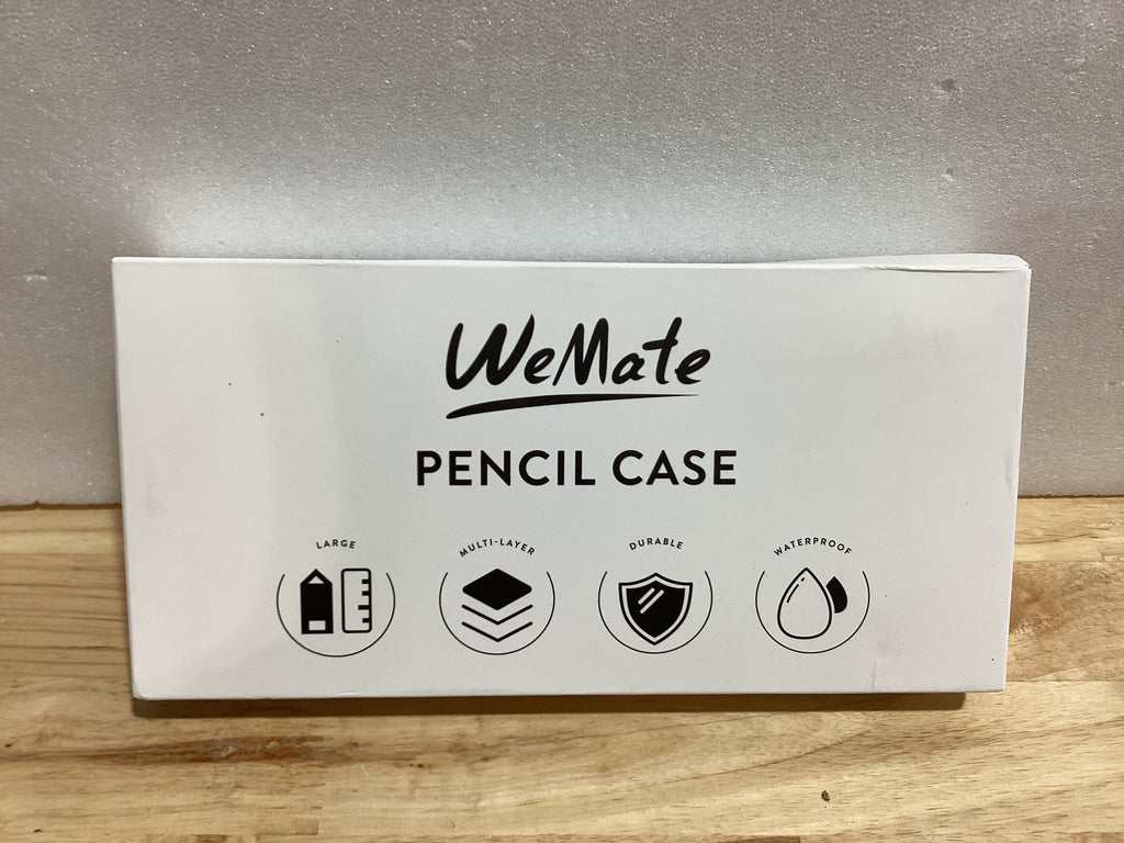 Estuche Grande para Lápices WEMATE — Lona Estética con Cremallera, Gran Capacidad, Rosa