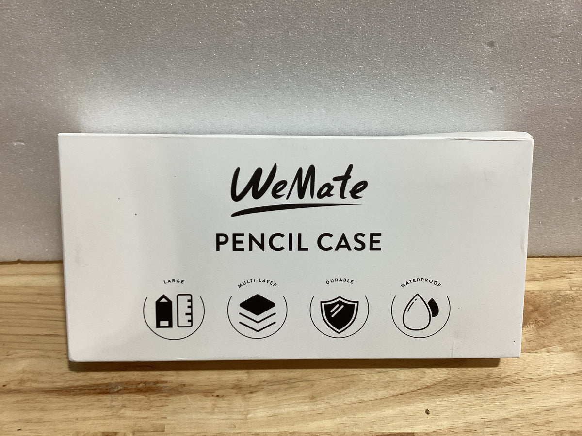 Estuche Grande para Lápices WEMATE — Lona Estética con Cremallera, Gran Capacidad, Rosa