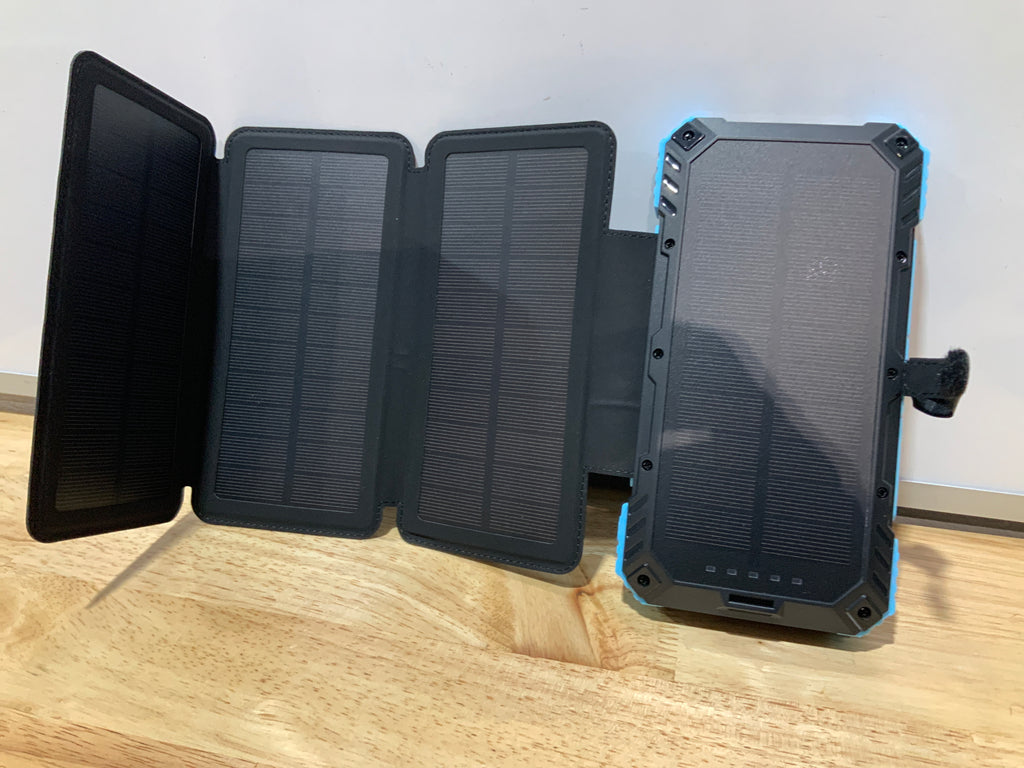 Kepswin Solar Charger Power Bank 49800mAh with 4 Built-in Cables & 3 Foldable Panels, PD22.5W Fast Portable Phone Charger, External Battery Pack with USB-C in/Output & Flashlight for Outdoor Camping