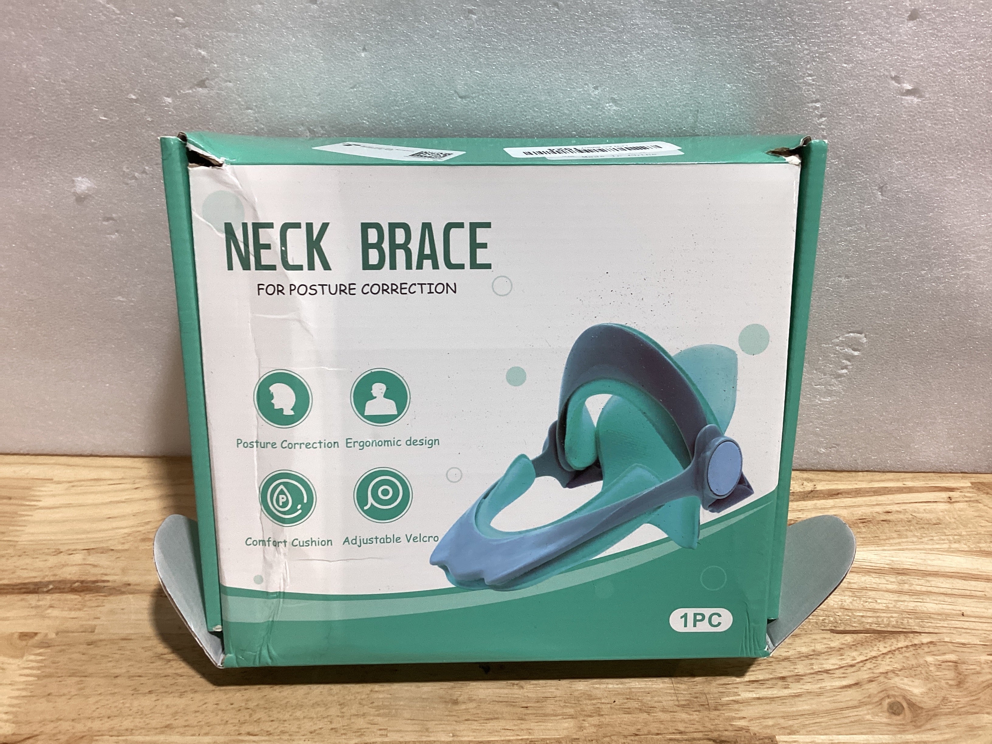 Cuello cervical de espuma suave con soporte de barbilla ajustable de 360°, soporte cervical para corrección de postura de cabeza hacia adelante y soporte de columna cervical, soporte para el dolor de cuello