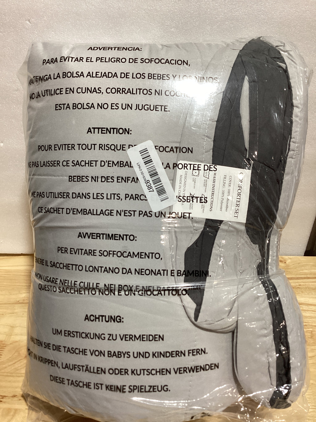 Set de Ropa de Cama Queen JOLLYVOGUE 7 Piezas — Ultra Suave, Certificado Oeko-TEX, Gris Oscuro y Claro